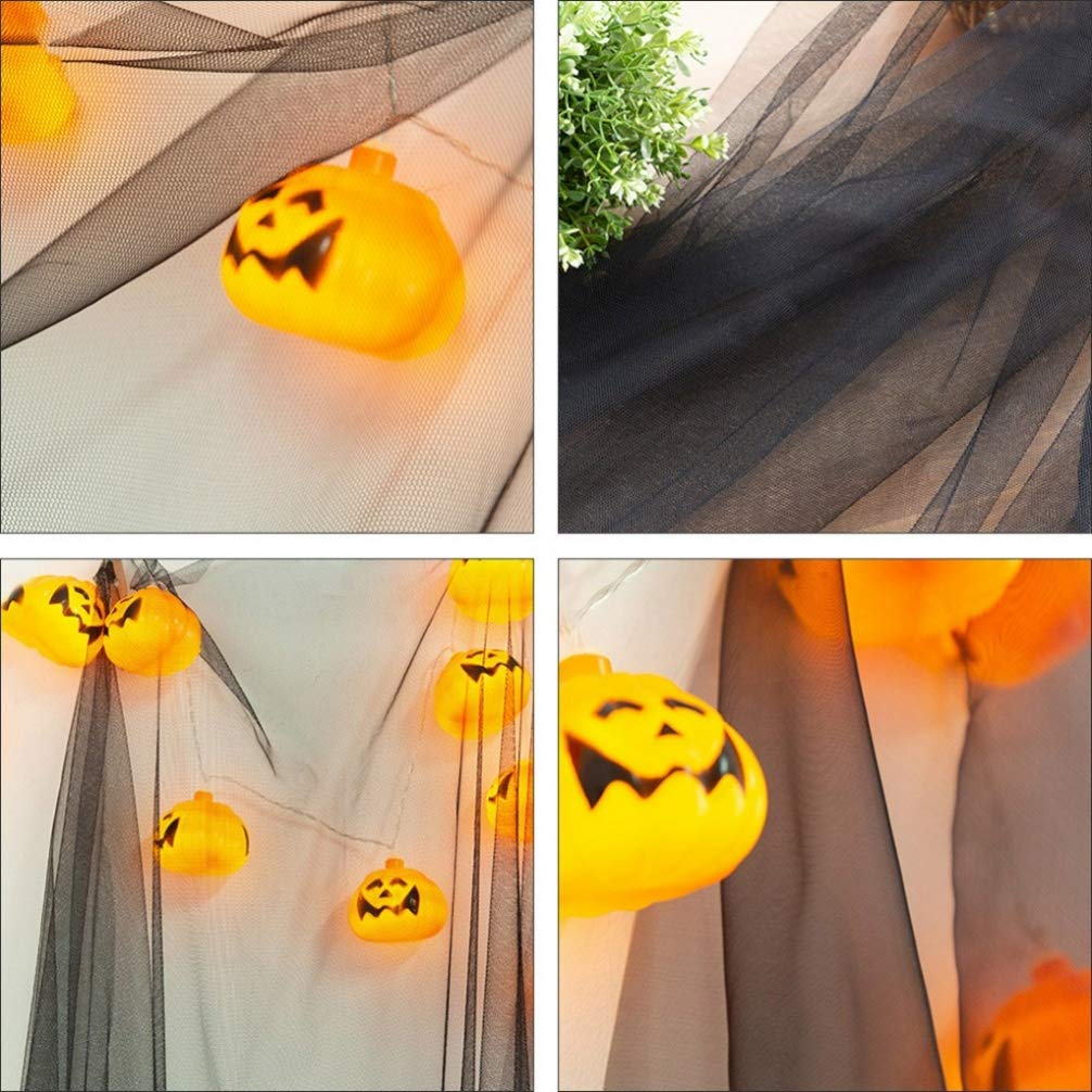 Hemobllo Halloween Mesh Fabric - Black Gauze Cloth for DIY Scary Decorations, Spider Web Decoration, Party & Home Decor - Perfect for Halloween Parties, Haunted Houses & Themed Events