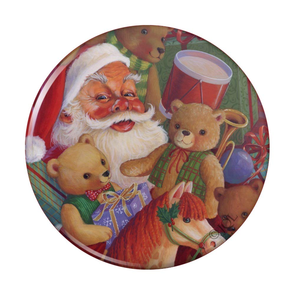 Christmas Holiday Santa Teddy Bears Toys Pinback Button Pin - Festive Collectible Pins for Backpacks, Jackets & Gifts (Set of 12) | Perfect for Christmas Decorations, Party Favors & Stocking Stuffers