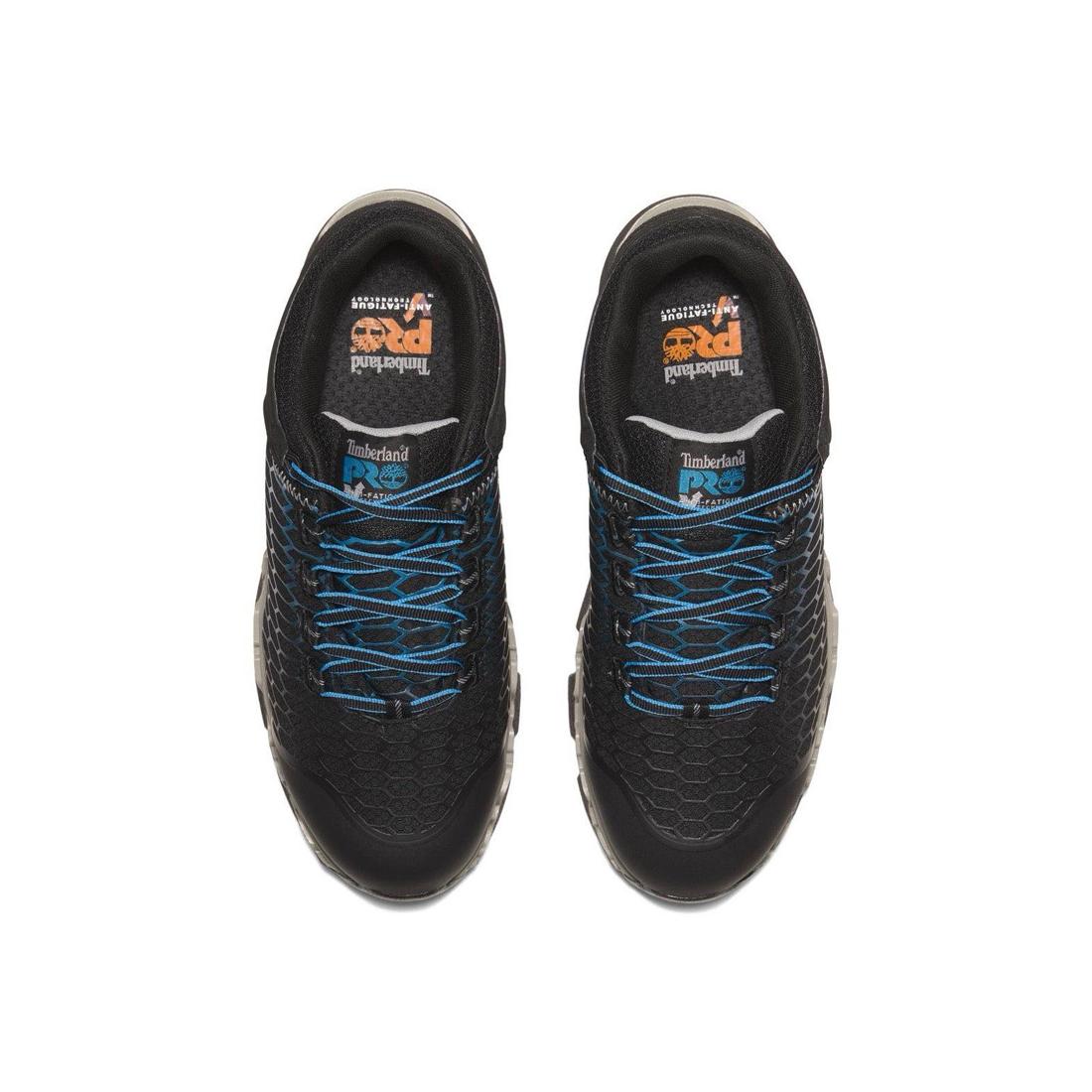 **Powertrain Sport Men's Alloy Toe Work Shoes - Lightweight Safety Shoes for Construction, Warehouse & Industrial Work - Slip-Resistant & Comfortable Blue Work Boots**