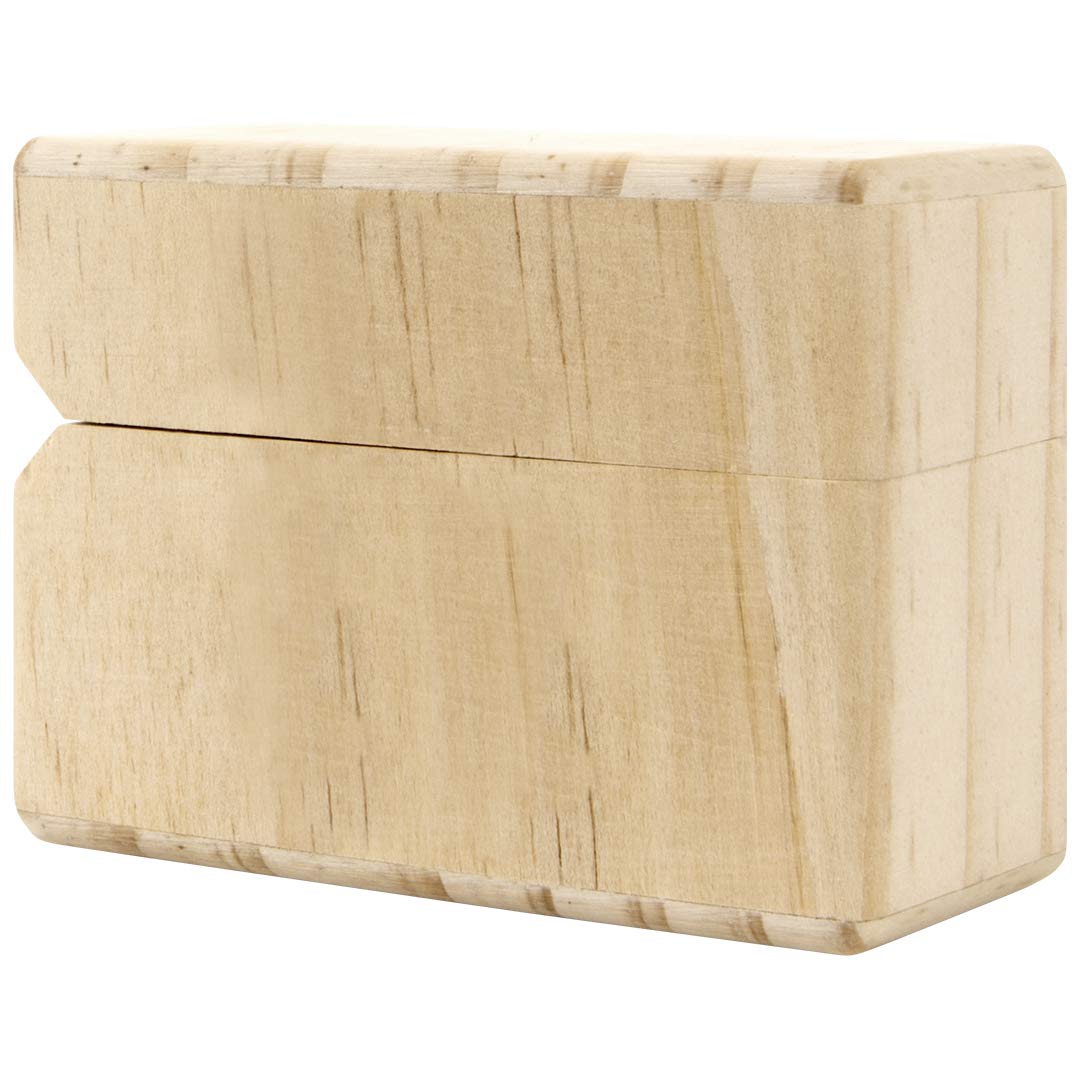 Koyal Wholesale Unfinished Real Wood Slim Ring Box - Natural Wooden Jewelry Box for Wedding, Engagement & Proposal Rings | Perfect for Romantic Proposals, Bridal Jewelry Storage & Gift Presentation