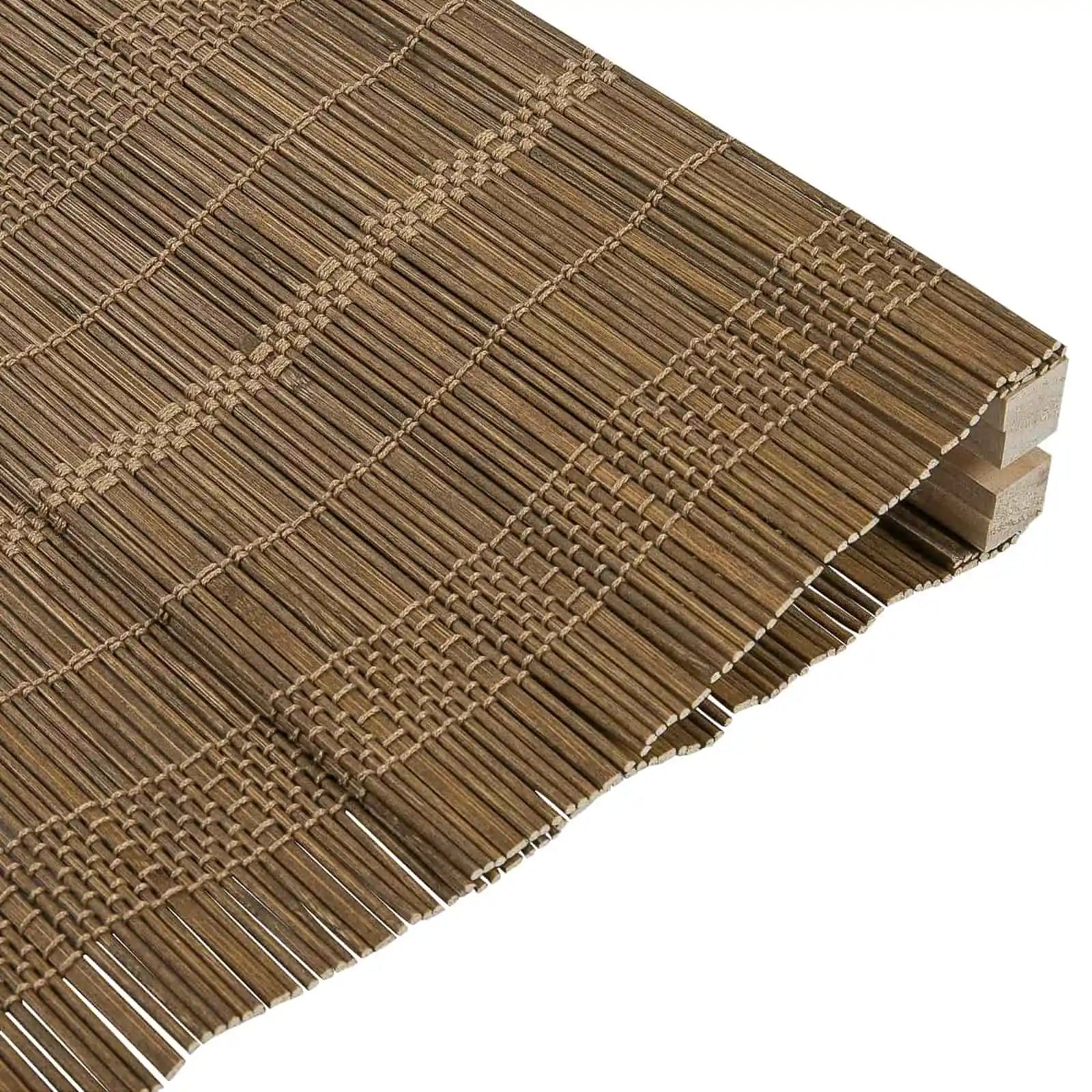 Rae Natural Bamboo Woven Window Shade - Autumn Leaves Design - Eco-Friendly Room Darkening Blinds for Living Room & Bedroom