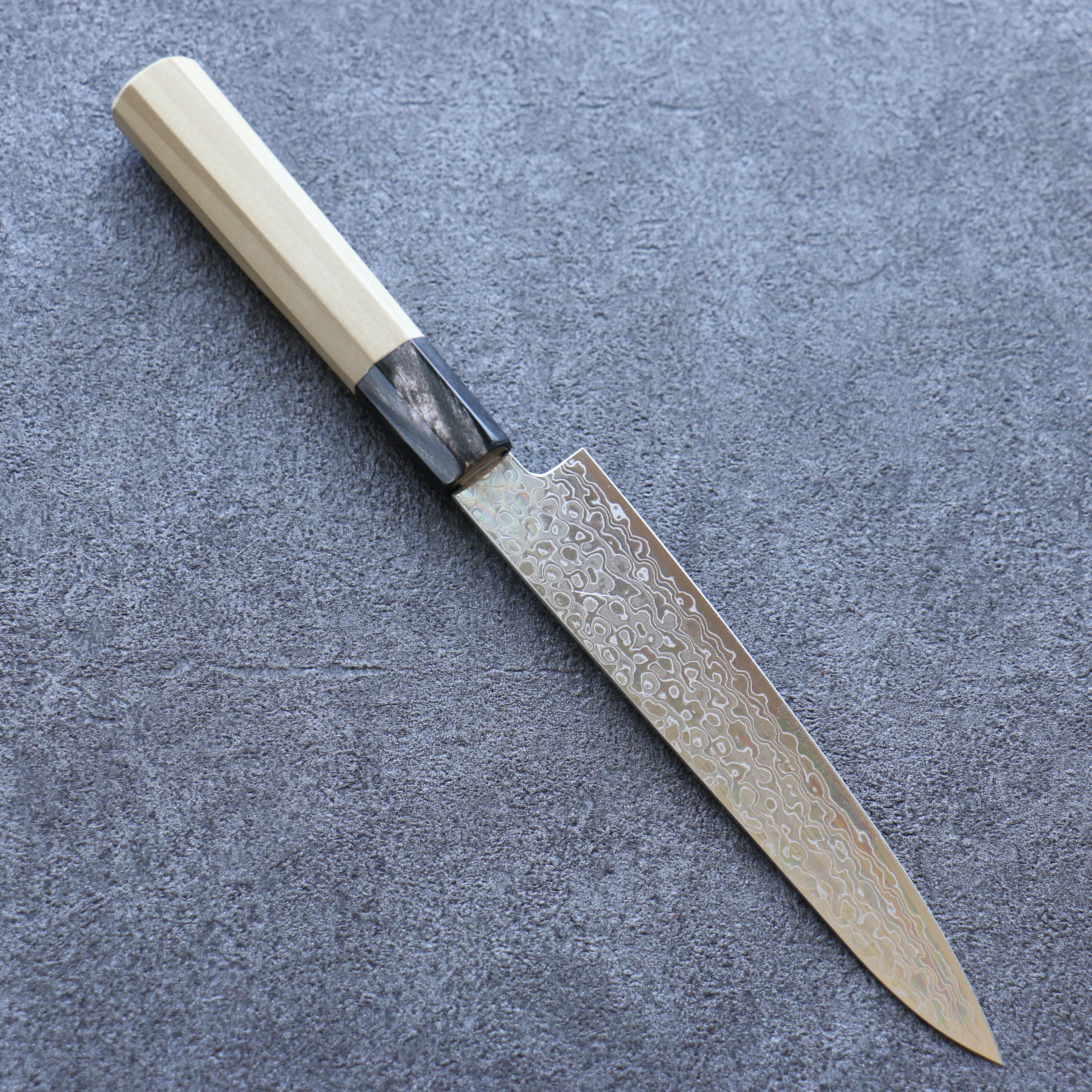 Premium Misuzu AUS10 Damascus Steel 150mm Petty Knife - Handcrafted Magnolia Wood Handle - Razor Sharp Japanese Utility Knife for Slicing, Dicing & Precision Kitchen Tasks