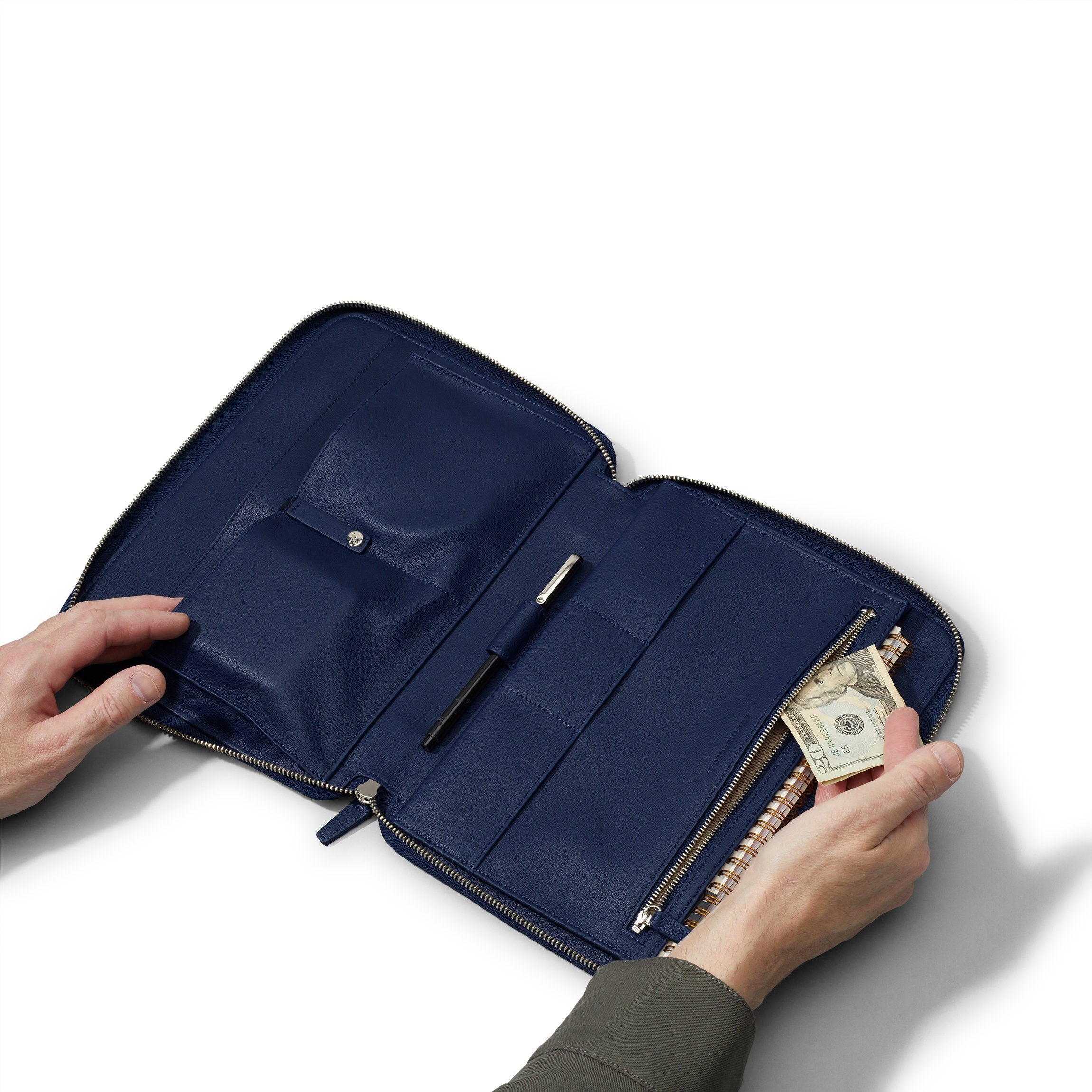 Premium Navy Blue Tech Folio - Stylish Laptop Sleeve & Tablet Case for Work, Travel & School | Durable & Lightweight Organizer for Professionals & Students
