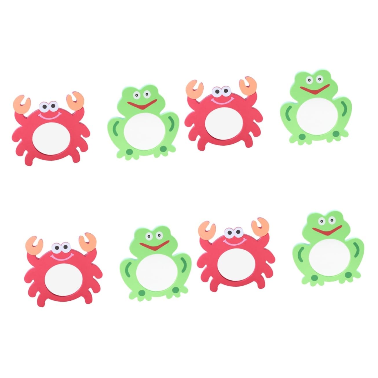 FAVOMOTO 8-Piece EVA Cartoon Mirror Set - Bathtub & Shower Toys for Kids, Fun Bath Time Games, Waterproof & Safe (Red) - Perfect for Toddler Bath Play, Sensory Development & Pretend Play Activities