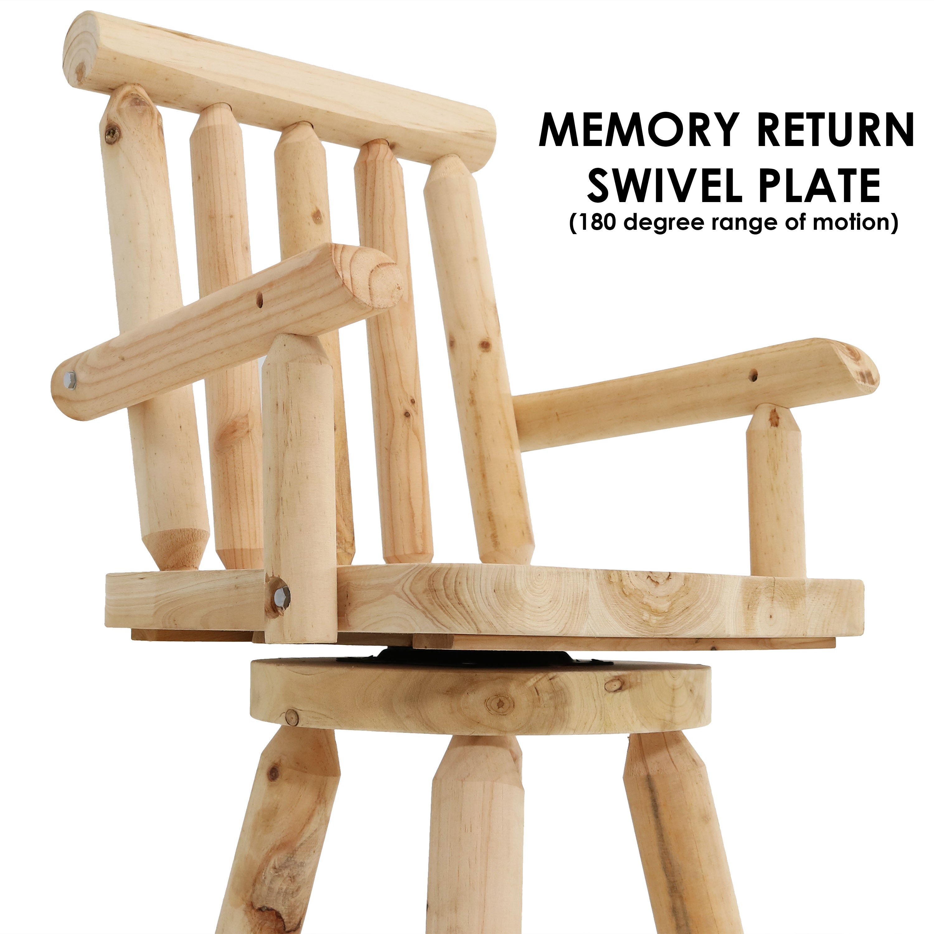 Rustic Outdoor Bar Stool - Log Cabin Style Bar Height Stool 42
