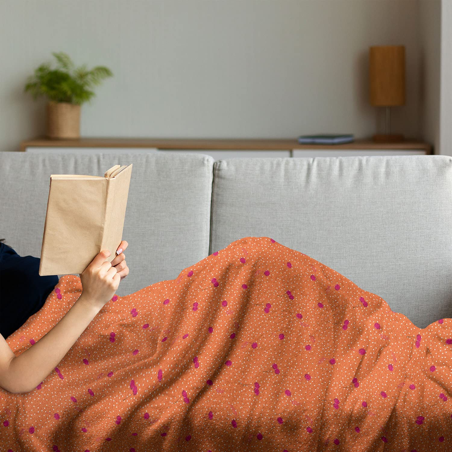 Ambesonne Polka Dots Fleece Throw Blanket - 50