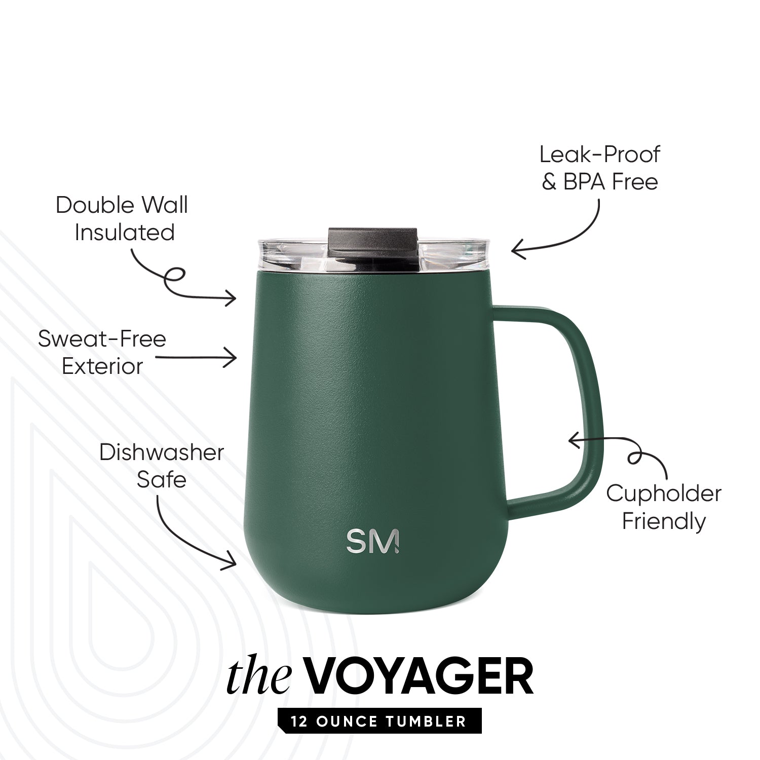 Premium 12 oz Voyager Travel Coffee Mug with Handle - Leak-Proof & Insulated for Hot & Cold Drinks - Perfect for Commuting, Camping & Outdoor Adventures