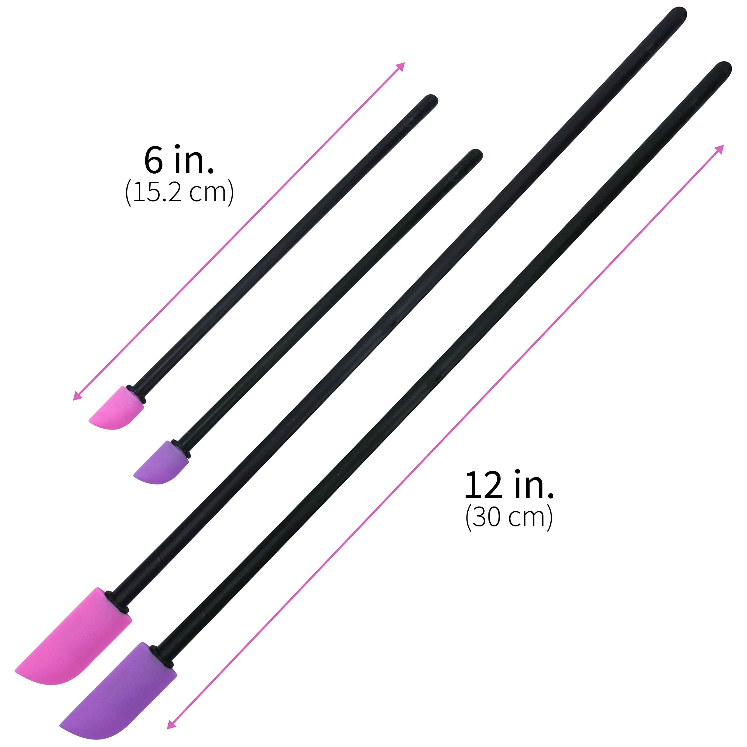 Silicone Spatula Set for Makeup & Skincare - 4 Pcs Pink/Purple - Perfect for Cosmetics & Hair Care