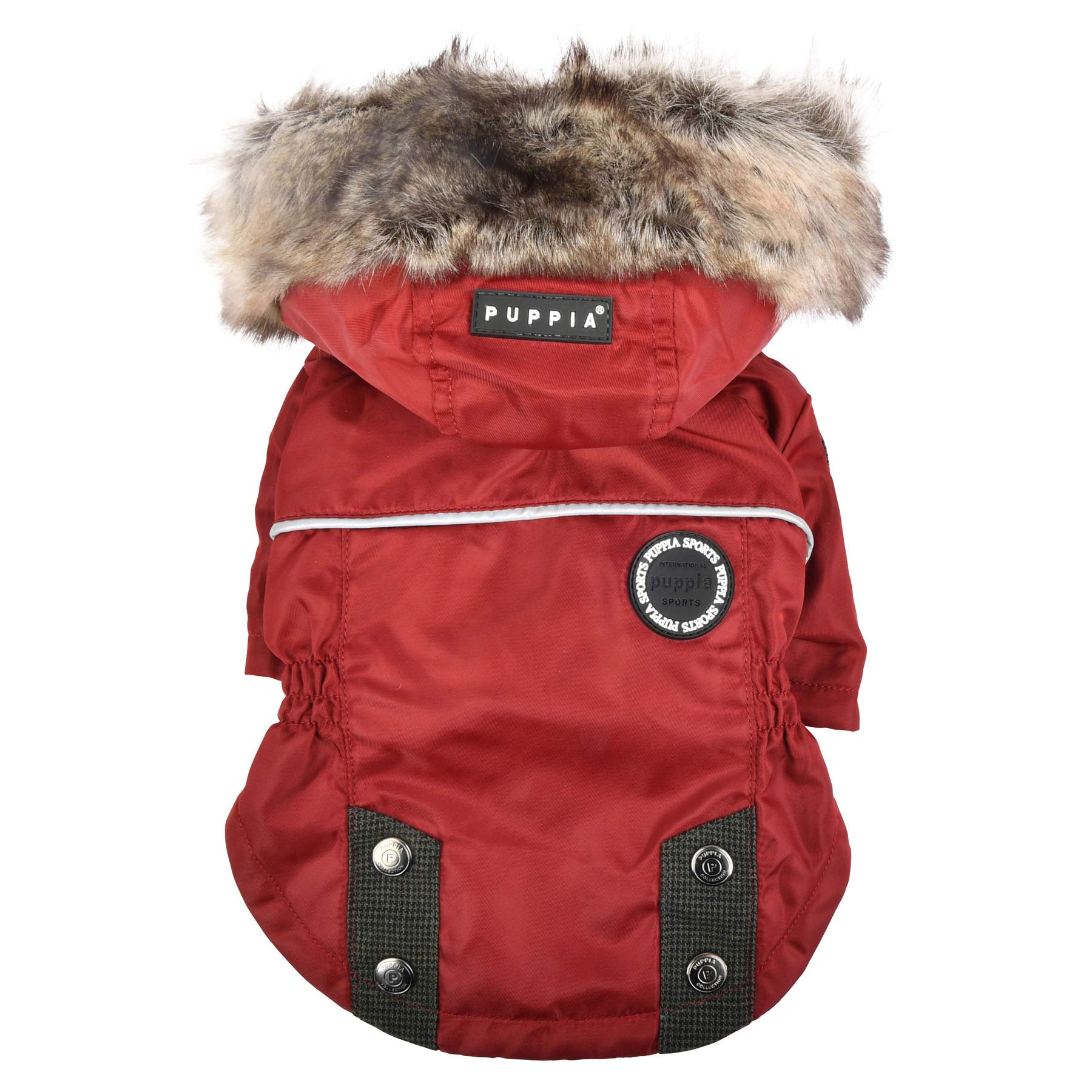 PUPPIA Brock Winter Jumper for Dogs - Red Fleece Dog Sweater - Small Size - Keep Your Pet Warm in Cold Weather & Outdoor Activities
