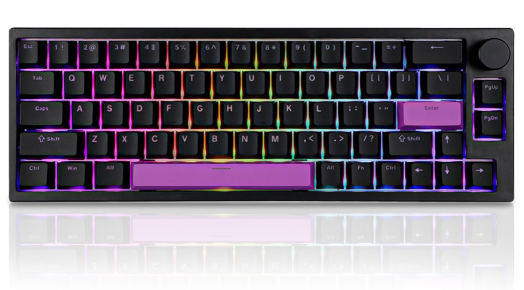 BOYI 66Pro Magnetic Switch 65% Mechanical Gaming Keyboard - Hall Effect, Gasket-Mounted, RGB Backlit, Hot-Swappable, Rapid Trigger, Adjustable Actuation - Wired Compact Keyboard with Volume Knob (Black) for PC, Mac, PS5, Xbox & Esports Gaming