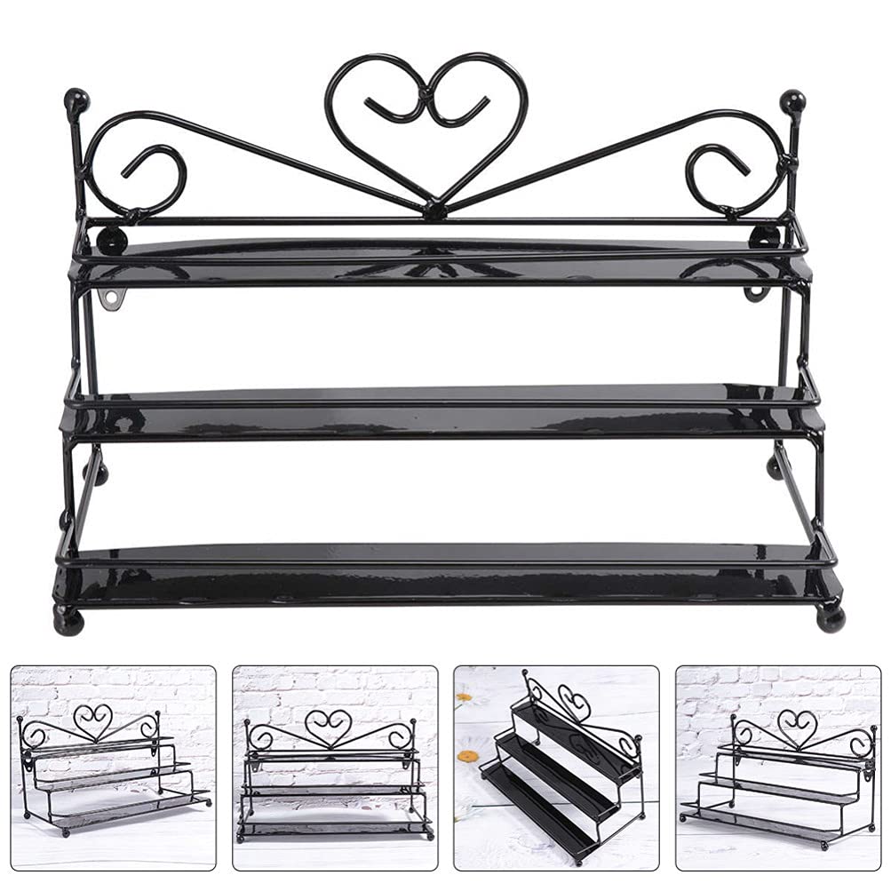 Cabilock 1pc Iron Nail Polish Display Stand - Tabletop Nail Polish Rack & Makeup Storage Organizer for Salon, Home, or Retail Store - Holds Lipsticks, Cosmetics & Beauty Products