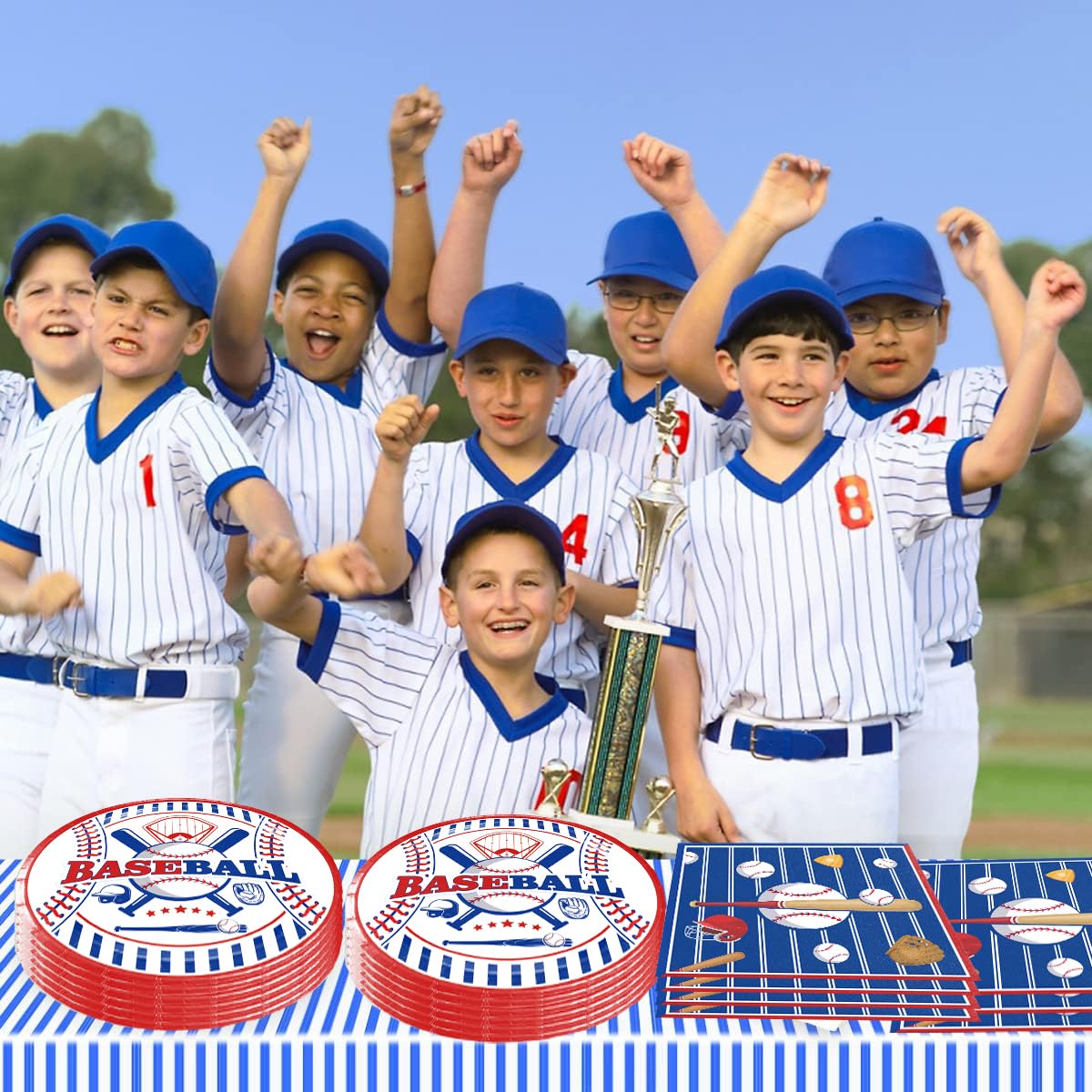 40-Pack Baseball Party Decorations Set - Includes 20 Plates & 20 Napkins for Baseball Themed Birthday Parties, Sports Events, and Team Celebrations - Perfect for Game Day Decor, Little League Parties, and Baseball Fan Gifts