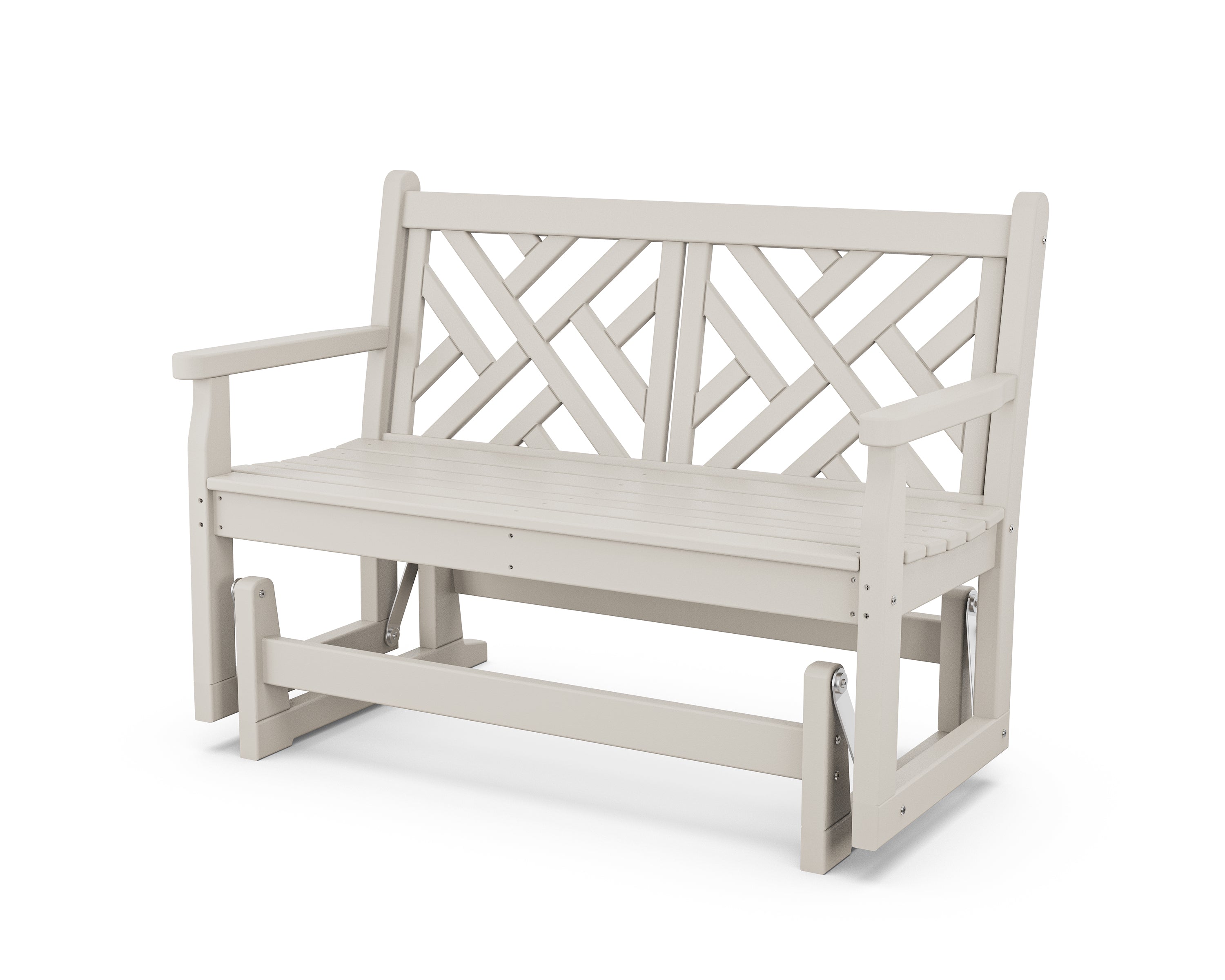 POLYWOOD Chippendale Glider - Classic Outdoor Rocking Chair with Weather-Resistant HDPE Material - Perfect for Patio, Garden, and Porch Relaxation