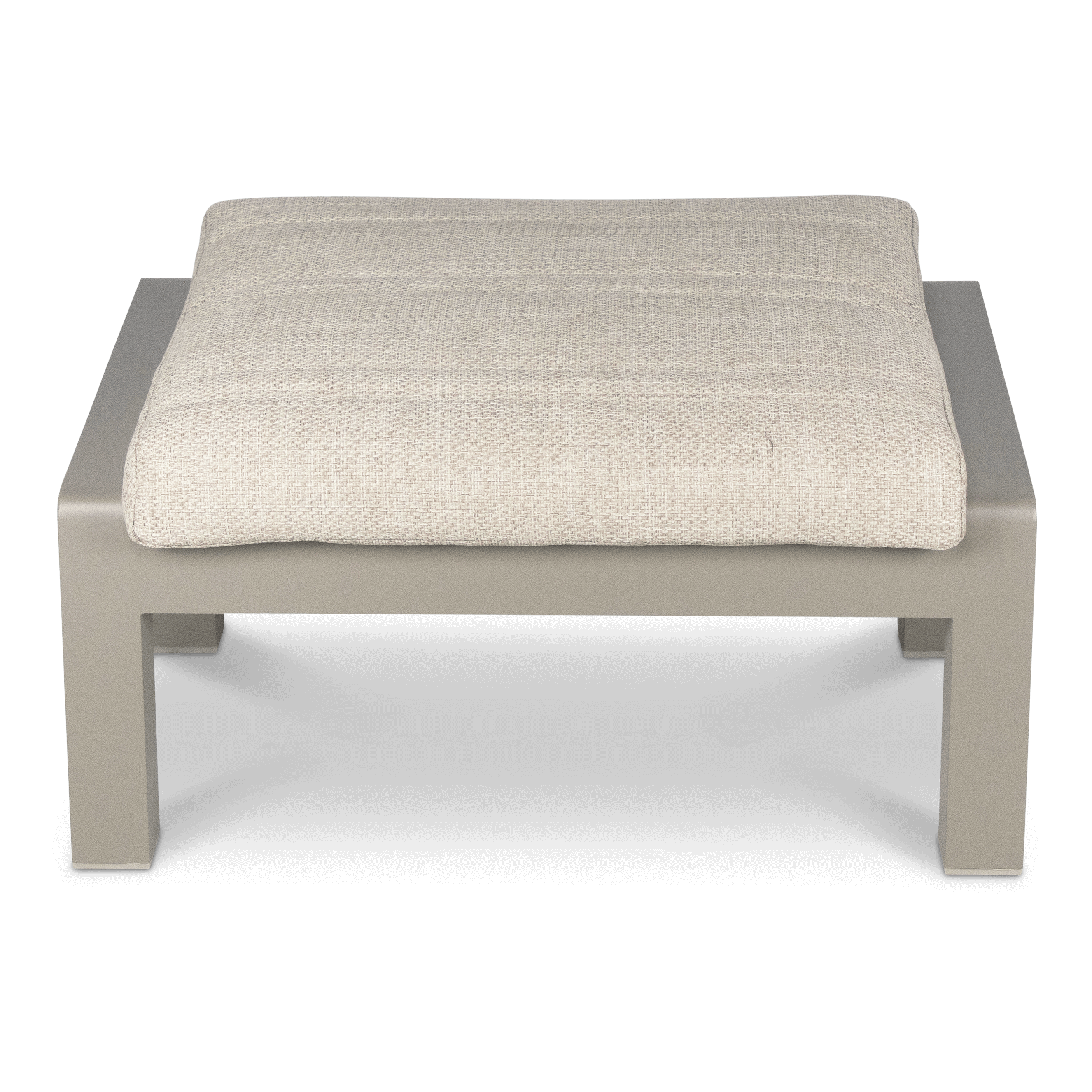 Atlanta Foot Stool with Taupe Latte Spun Polyester Cushion - Comfortable Ottoman for Living Room, Bedroom & Office - Perfect for Relaxing, Reading & Extra Seating