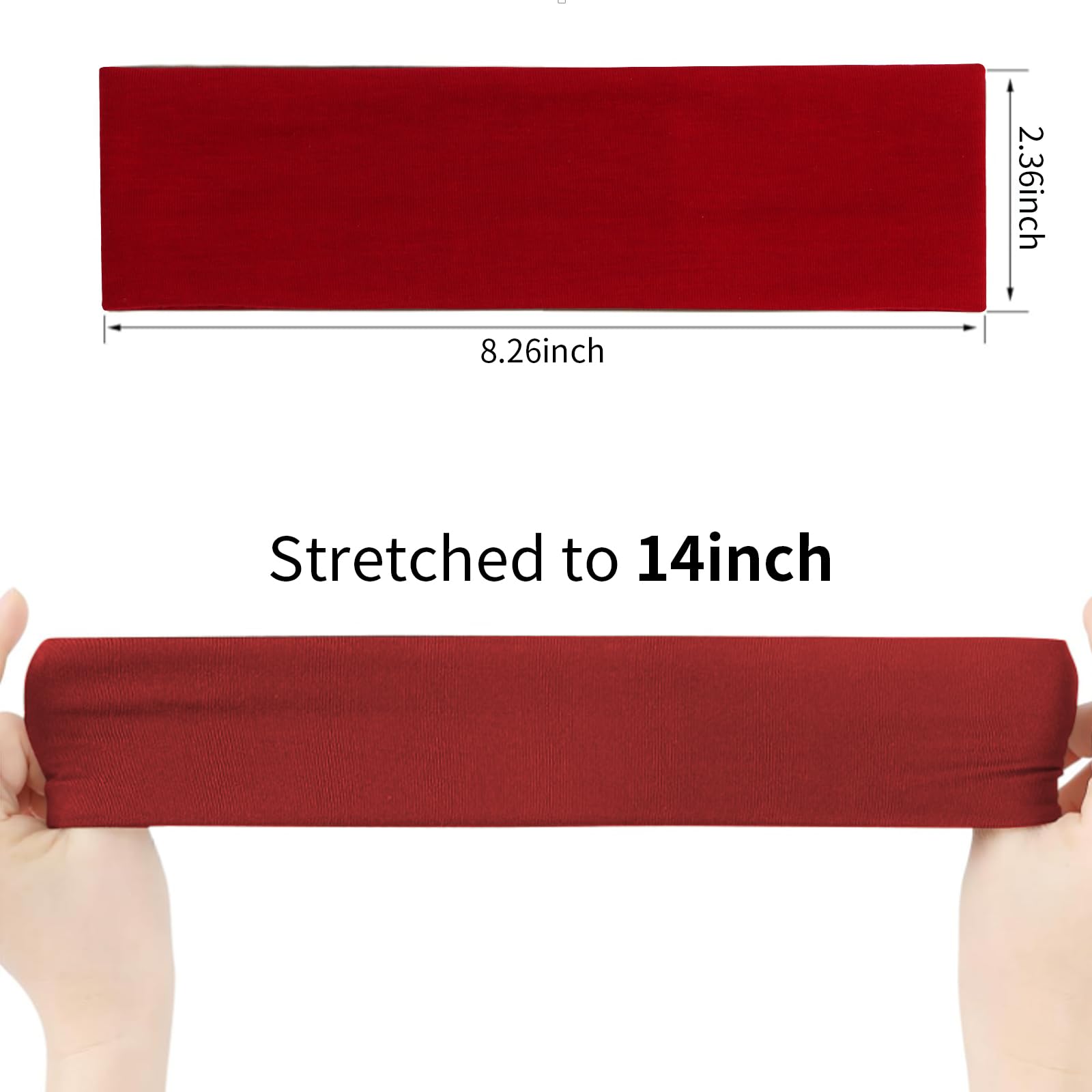 8 Pack Women's Non-Slip Headbands - Soft Cotton Wide Gym & Yoga Headbands for Women & Girls - Trendy Sports Hair Hoops for Workouts, Running, Tennis & Daily Fashion Accessories