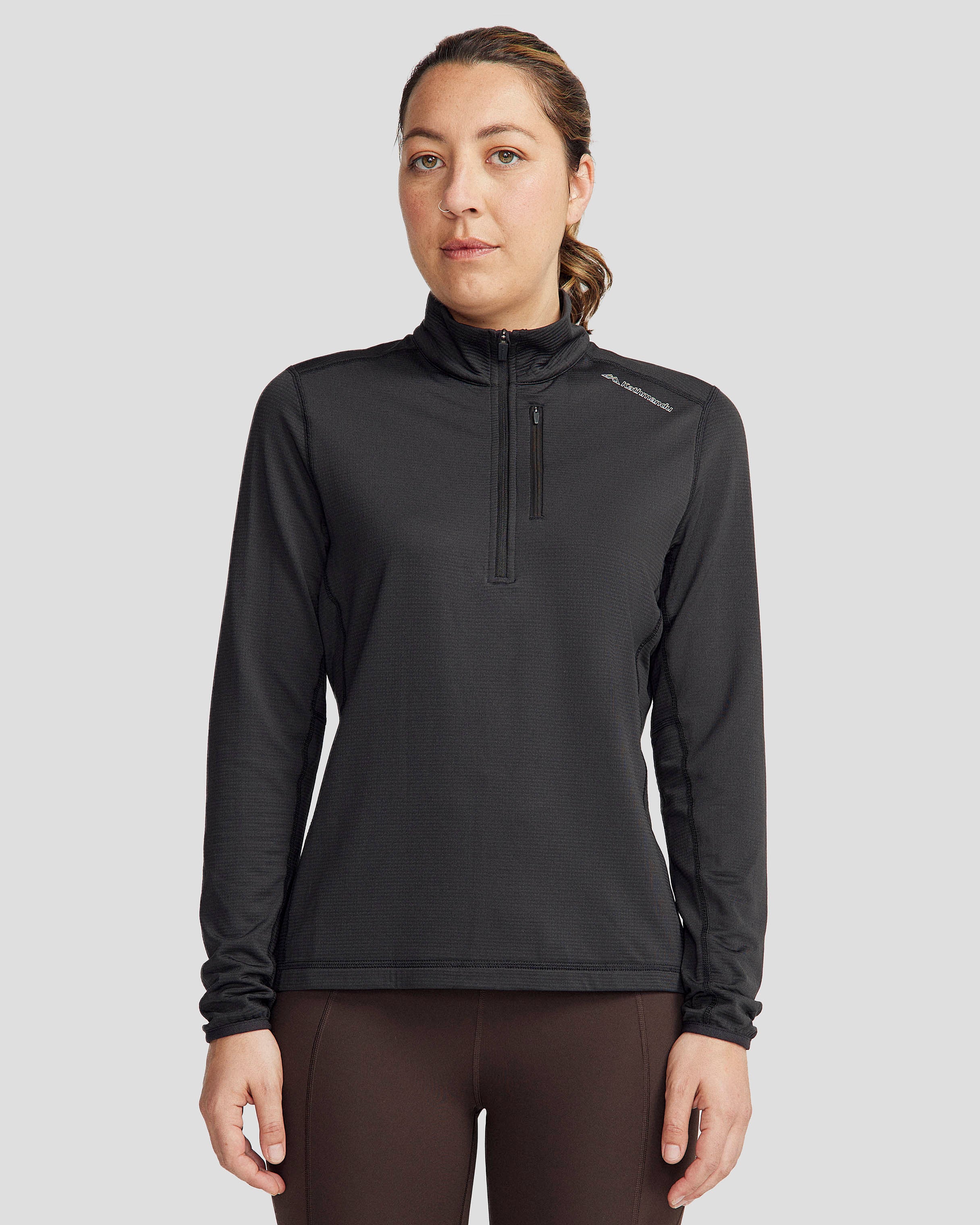 Women's Seeker Fleece ¼ Zip Pullover - Soft Thermal Winter Jacket for Hiking & Outdoor Activities - Black Stingray Color