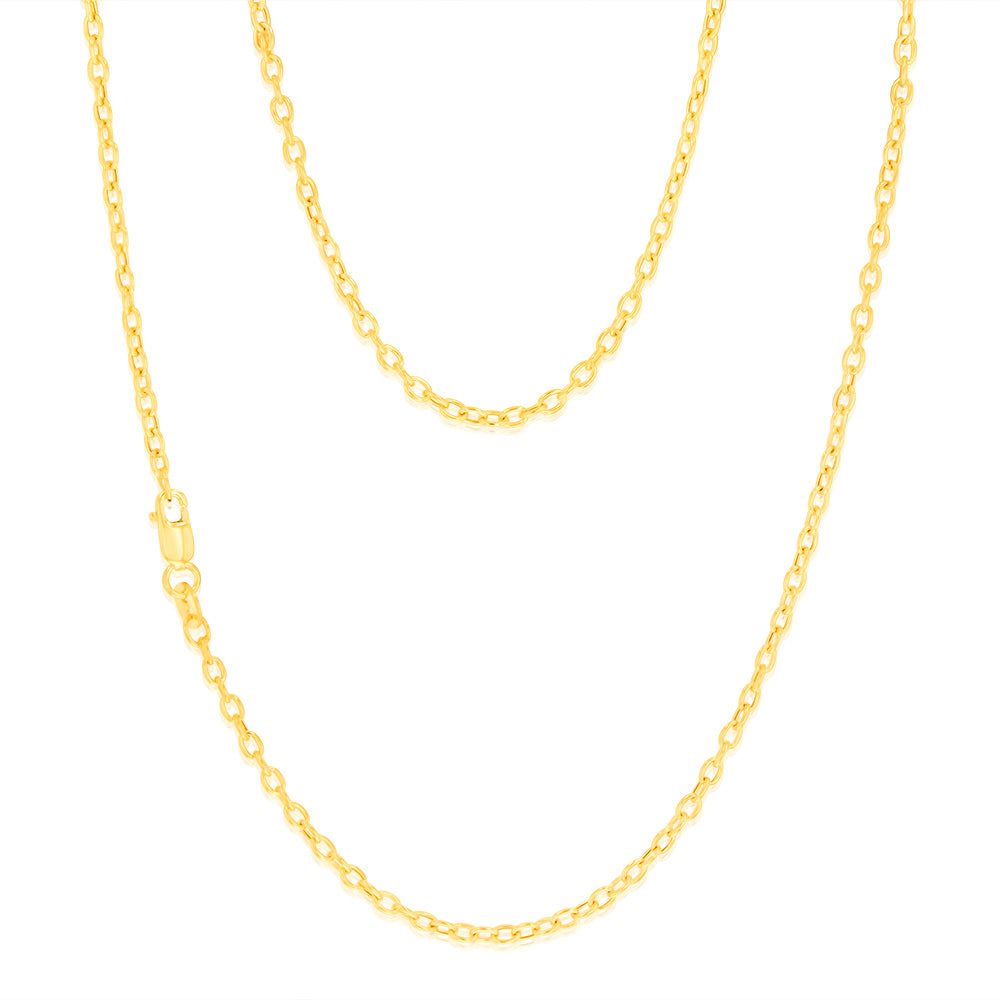 9ct Yellow Gold Belcher 60 Gauge 40cm Chain Necklace for Women - Elegant Jewelry Gift for Birthday, Anniversary & Special Occasions