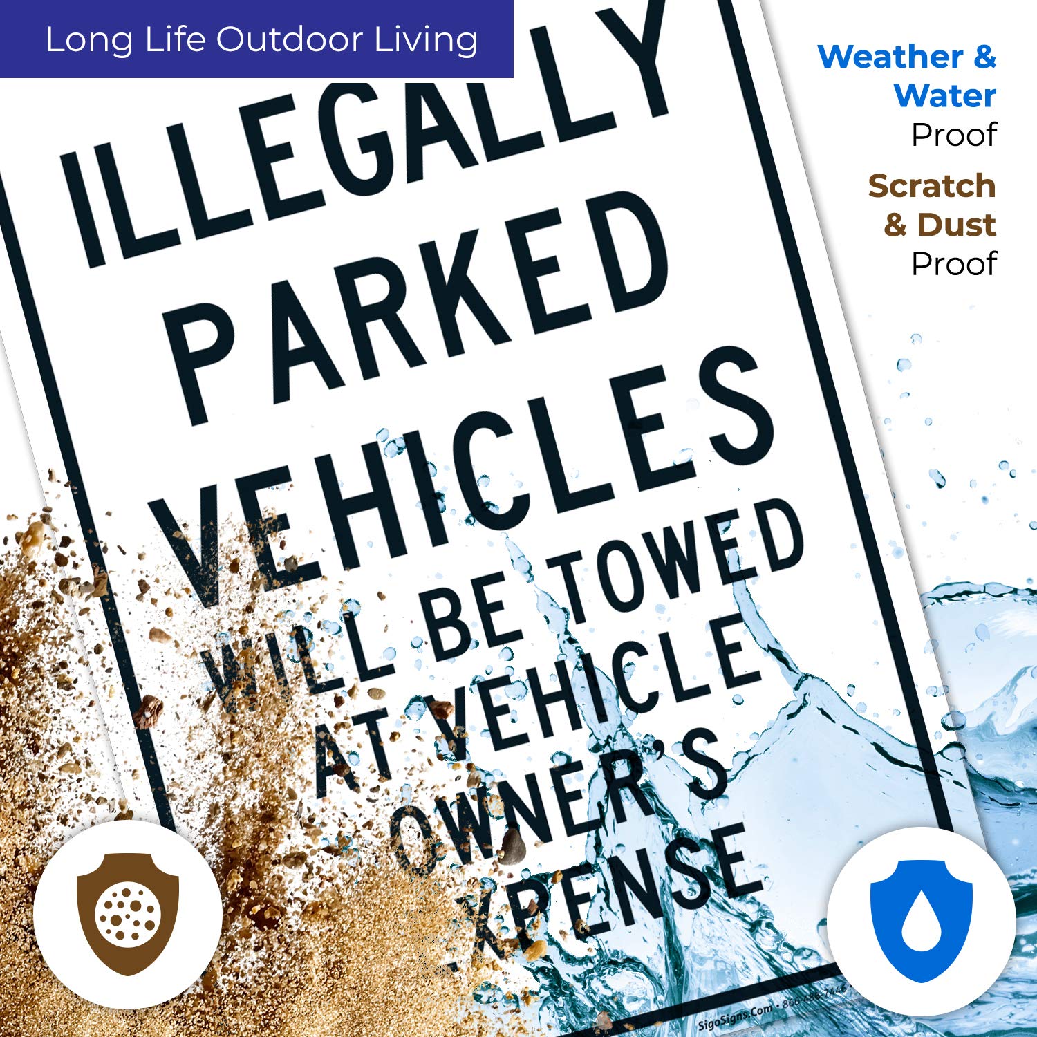 10x14 Inches Rust-Free .040 Aluminum 'Illegally Parked Vehicles Will Be Towed' Sign - Fade Resistant, Easy Mounting for Indoor & Outdoor Use - Made in USA - Perfect for Parking Lots, Private Property & Business Security