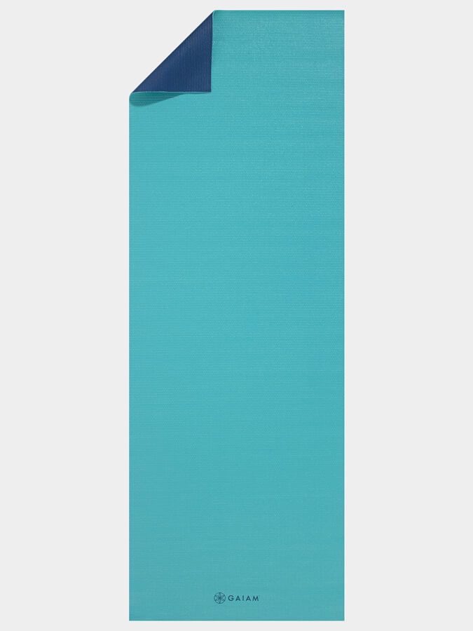 Gaiam Open Sea Reversible 2-Color Non-Slip Yoga Mat 4mm Thick for Home & Studio Workouts - Perfect for Hot Yoga, Pilates, and Meditation