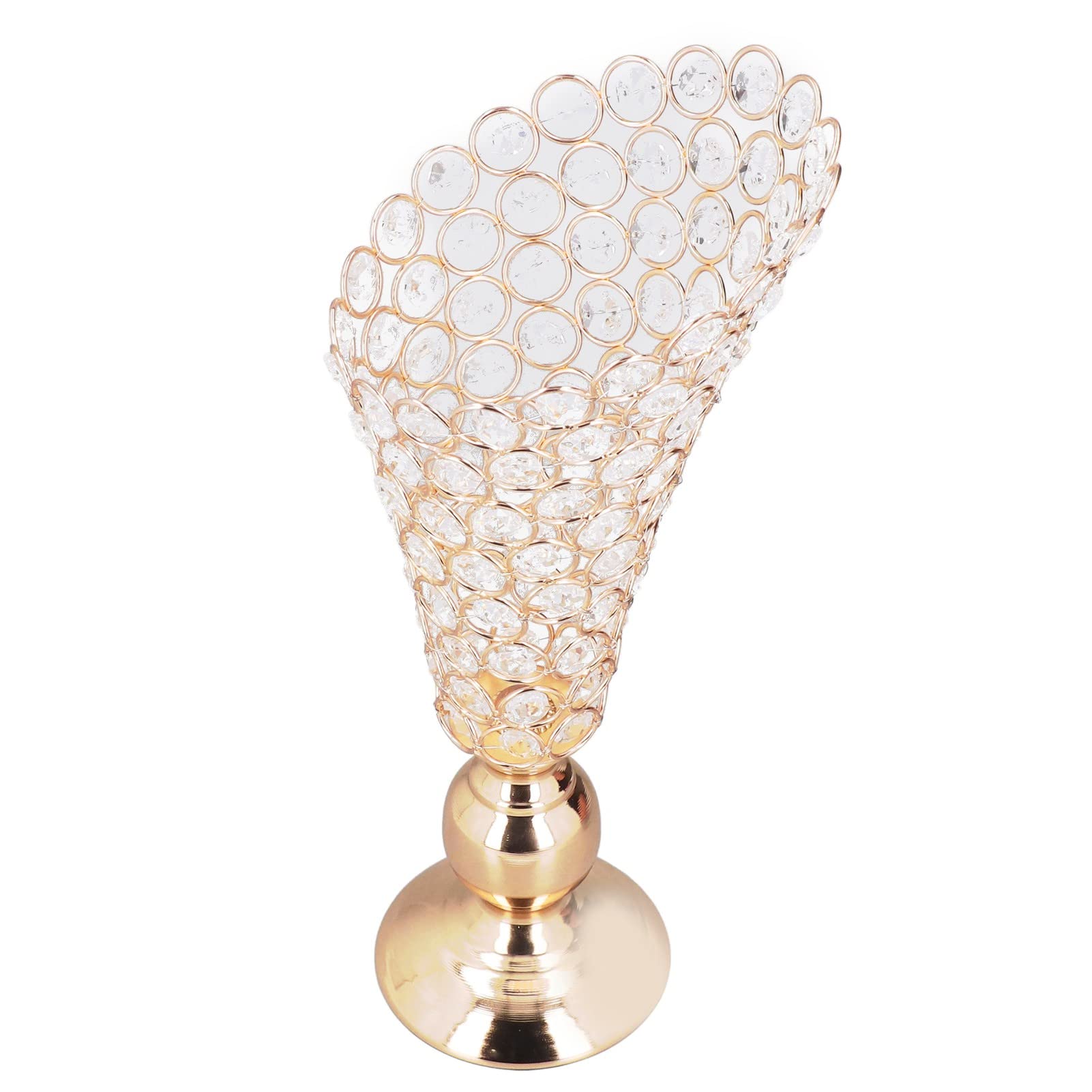 Pwshymi Vintage Gold Crystal Candle Holders - Elegant Electroplated Rustproof Candle Stand for Home Decor, Wedding Centerpieces & Romantic Dinner Lighting