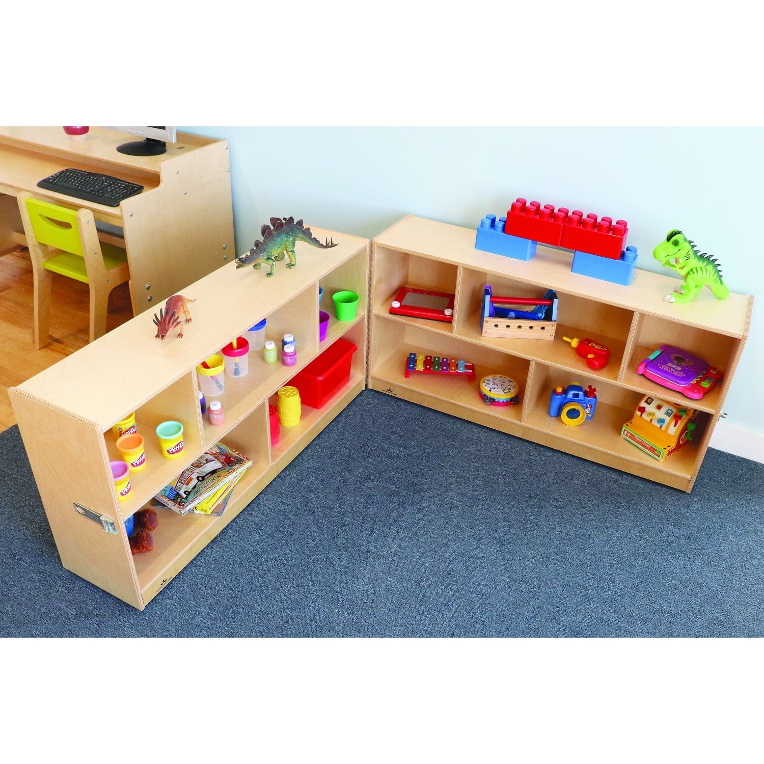 Foldable Rolling Storage Cabinet with Wheels - 24H Organizer for Home, Office, or Dorm Room - Perfect for Clothes, Toys, and Supplies Storage