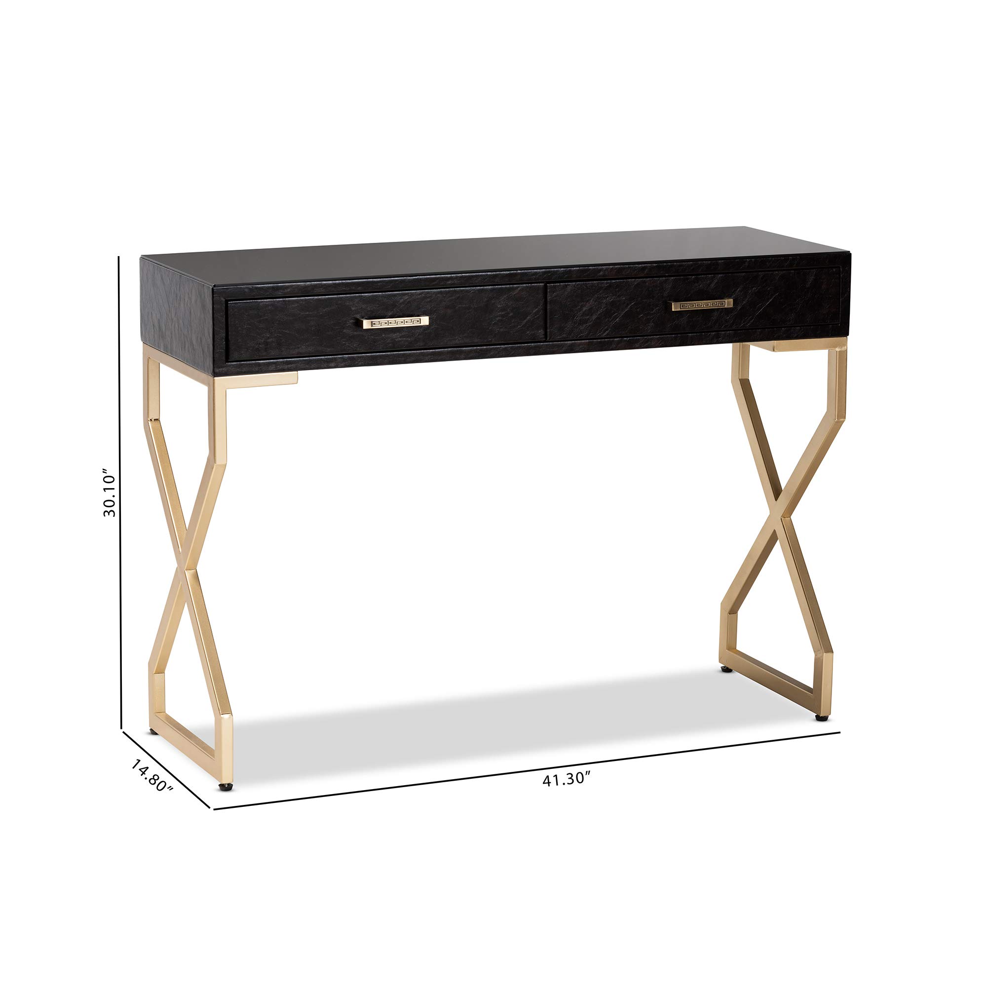 Baxton Studio Modern Console Table - Dark Brown & Gold Finish - Entryway, Living Room, Hallway Furniture for Home Decor