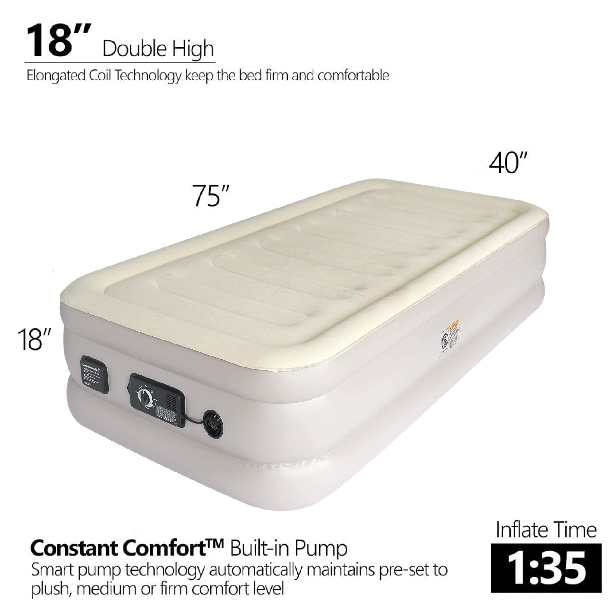 Simpli Comfy Bundle Inflatable Air Mattress 18