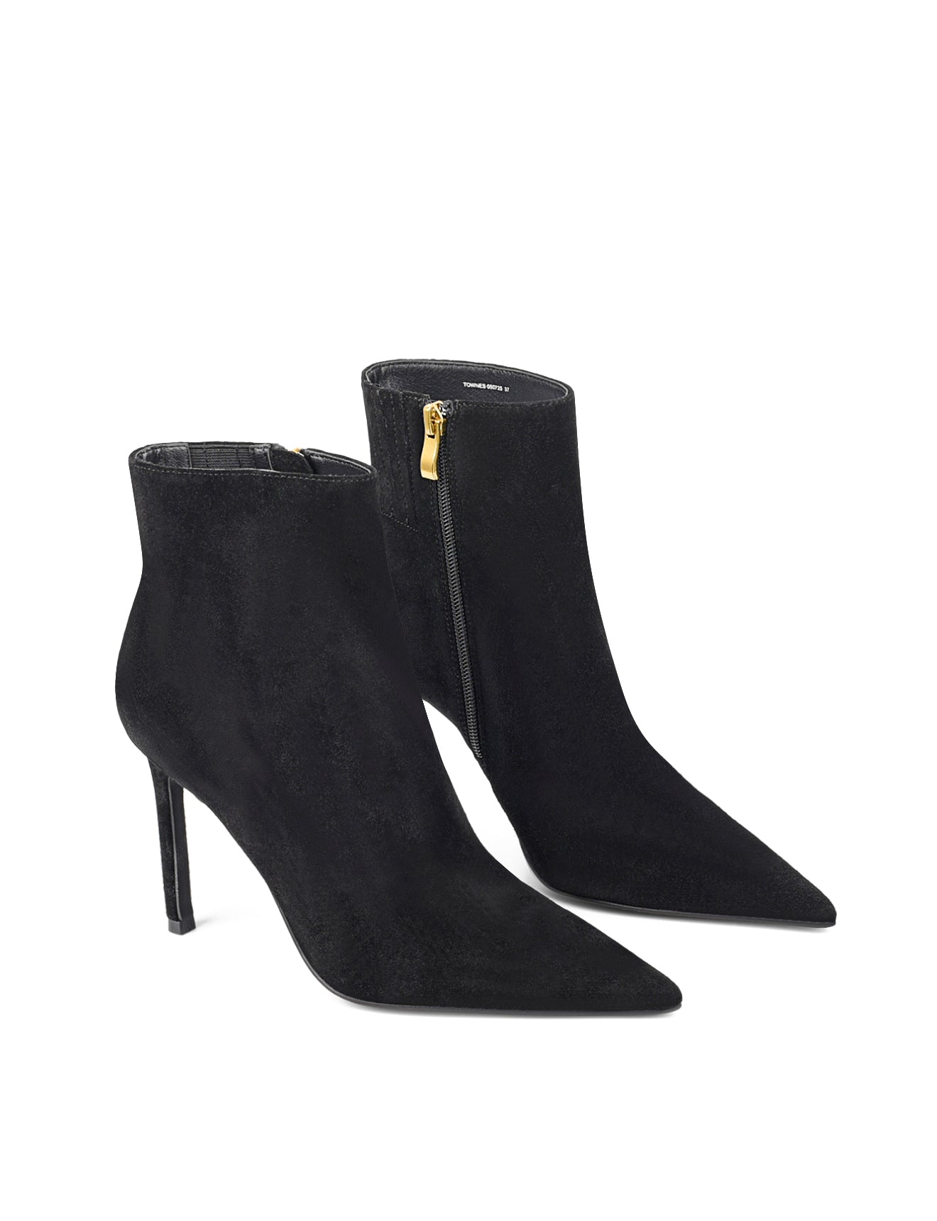 Townes Stiletto Ankle Boots for Women - Black Suede Pointed Toe Heeled Booties for Party, Night Out & Office Wear