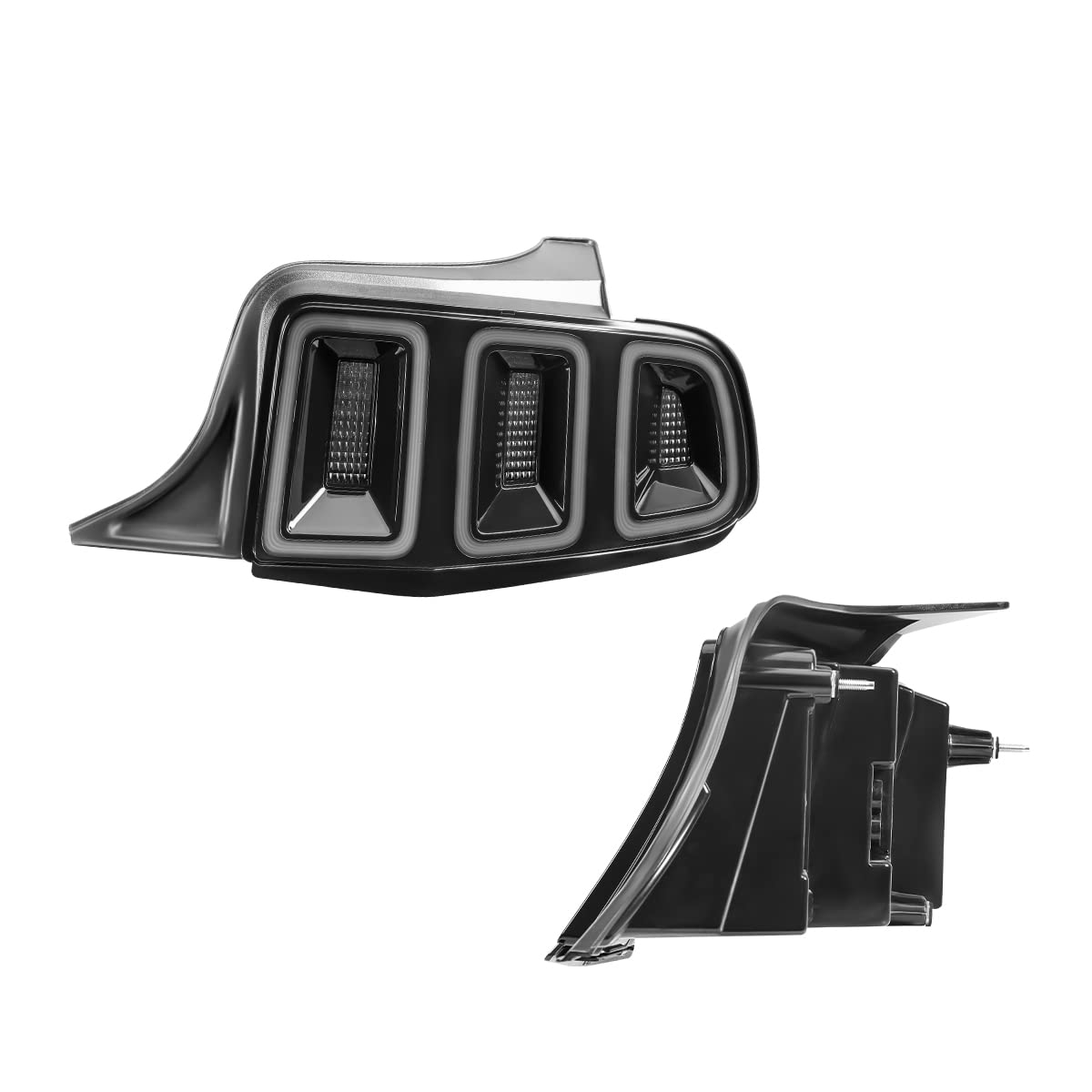 Winjet Full LED Tail Lights Assembly for 2010-2014 Ford Mustang - Sequential Turn Signals, DRL & Reverse Lights (Black Housing Smoke Lens) | Upgrade Your Mustang's Style & Safety for Night Driving & Car Shows