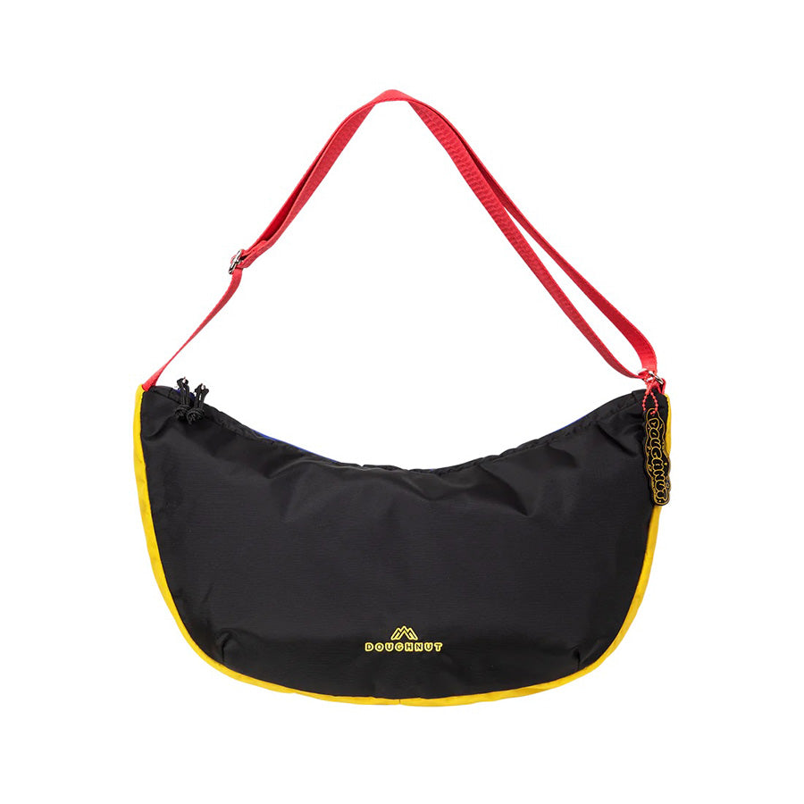DOUGHNUT F24 Croissant You Niverse Crossbody Bag for Women - Stylish Black Leather Shoulder Purse for Everyday Use, Travel & Shopping