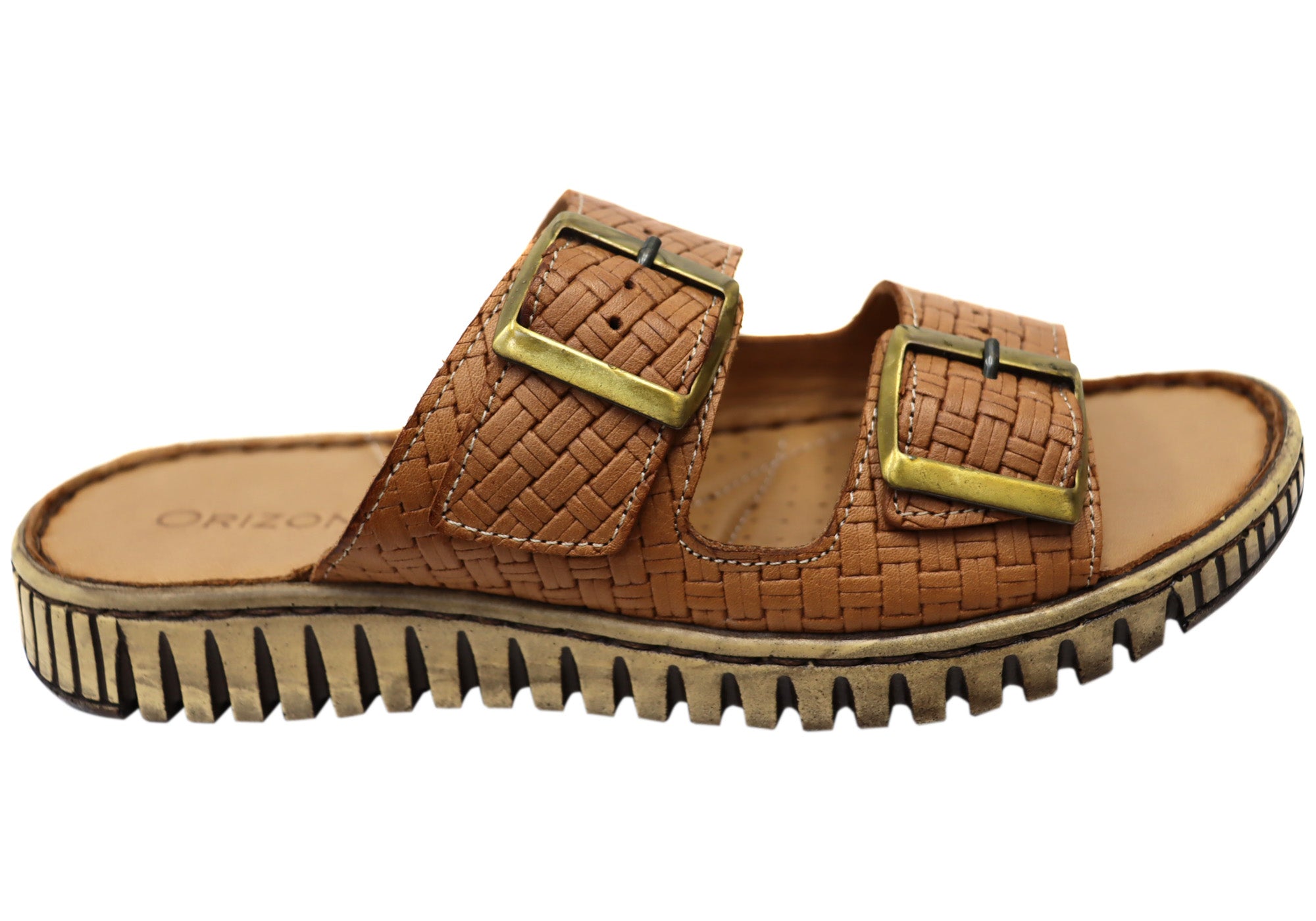 Orizonte Relaxa Women's European Leather Adjustable Slides Sandals - Comfortable Summer Casual Shoes for Beach, Poolside & Home Wear