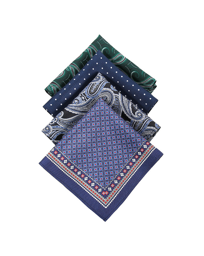 Luxury Dark Toned Printed Men's Silk Pocket Square - Elegant Formal & Wedding Accessory for Suits, Tuxedos & Special Occasions