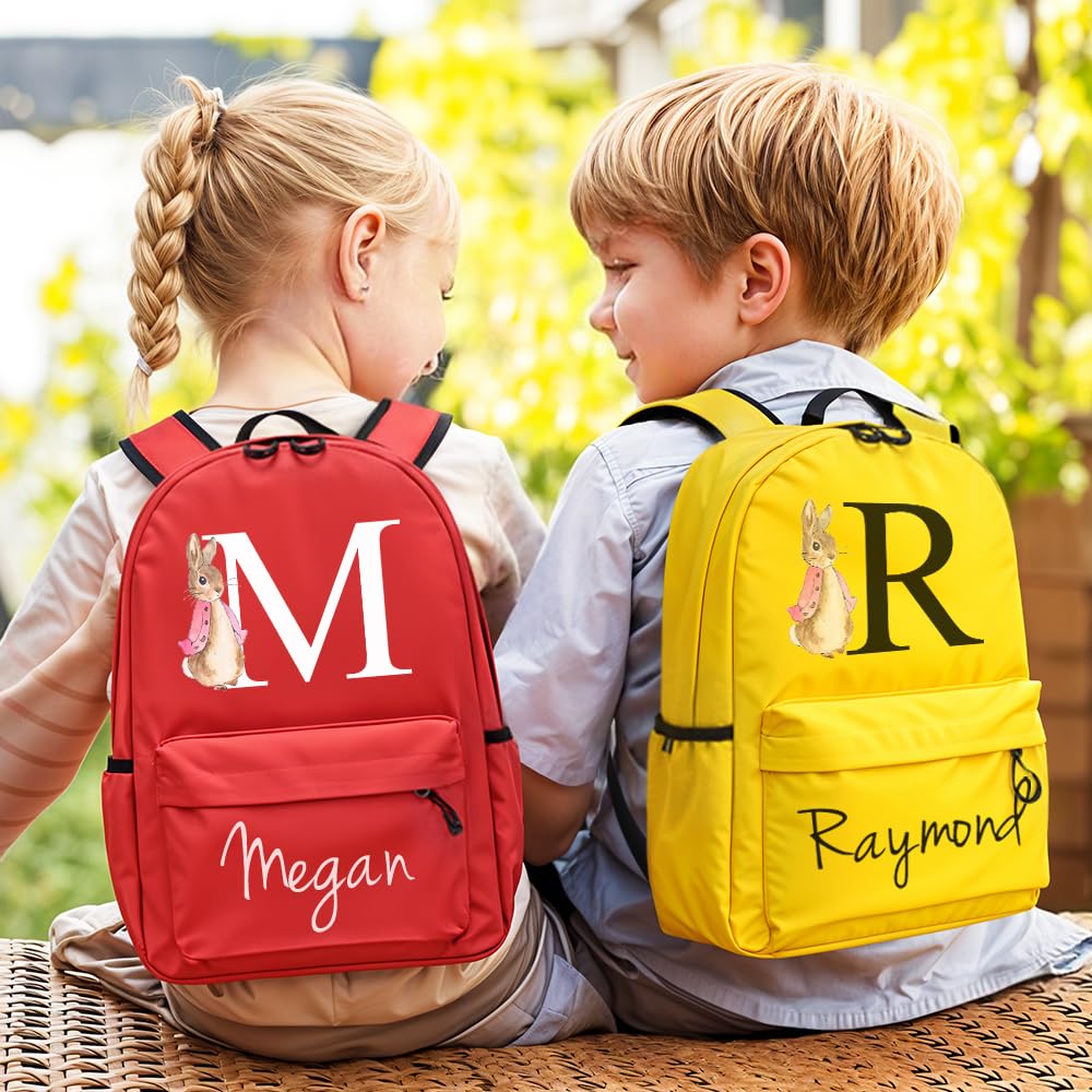 Custom Personalized Kids Backpack with Name - Rabbit Design School Backpack for Boys & Girls, Laptop Backpack for Travel & School Supplies | Perfect for School, Travel & Daily Use