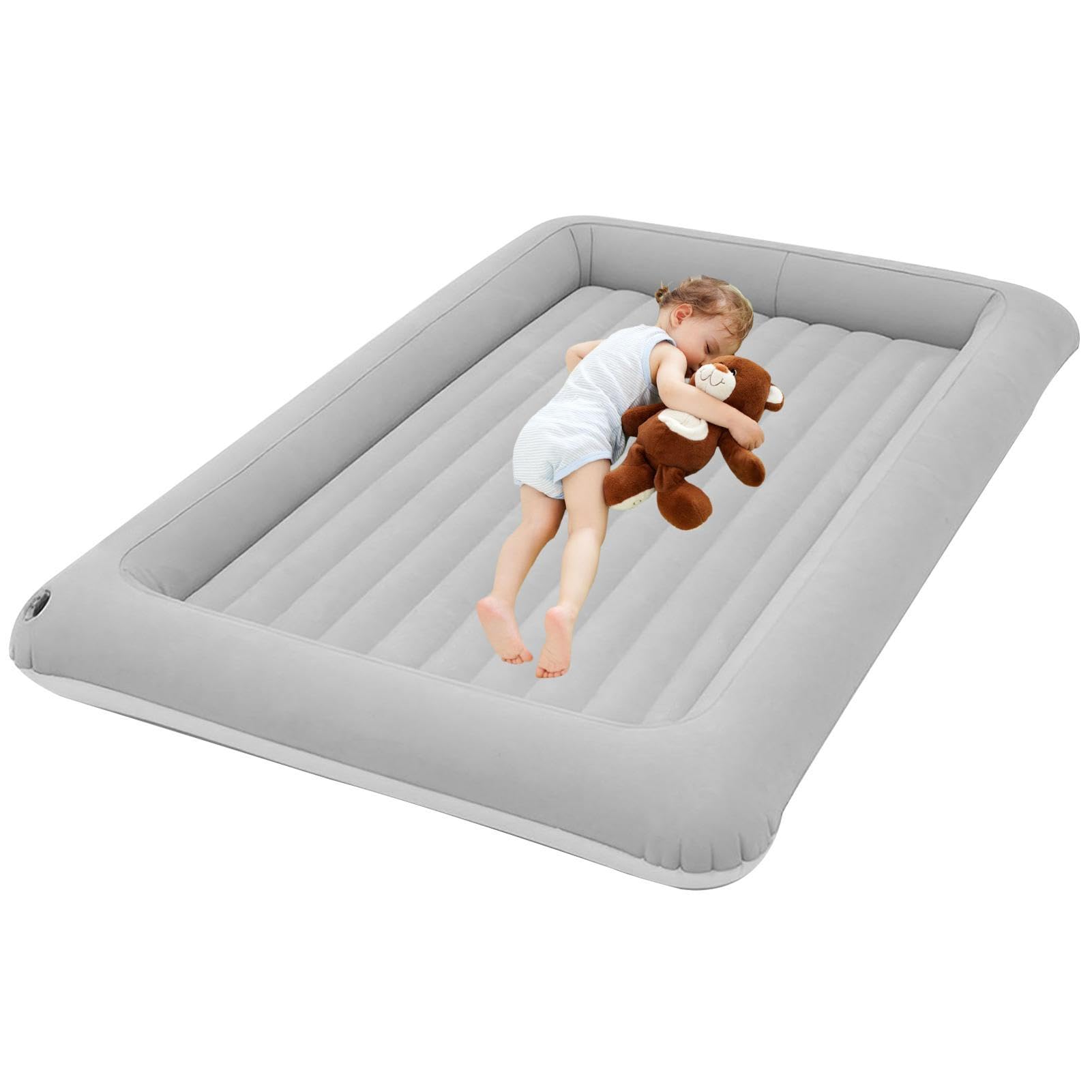 Inflatable Toddler Travel Bed - Portable Folding Air Mattress with Detachable Inner Pad for Kids | Lightweight & Compact Sleeping Solution for Airplane, Camping & Sleepovers | Perfect for Travel, Outdoor Adventures & Home Use