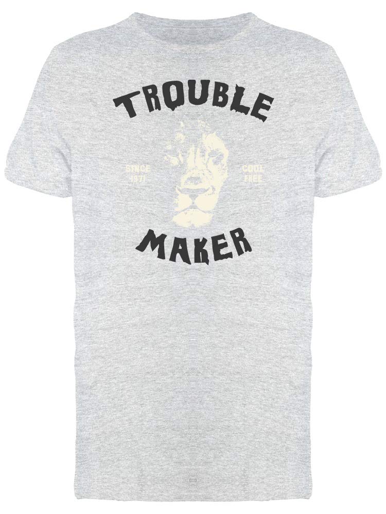 Smartprints Feline Trouble Maker Graphic T-Shirt for Men - Soft Athletic Heather Cotton Tee - Casual Wear, Gym, Street Fashion
