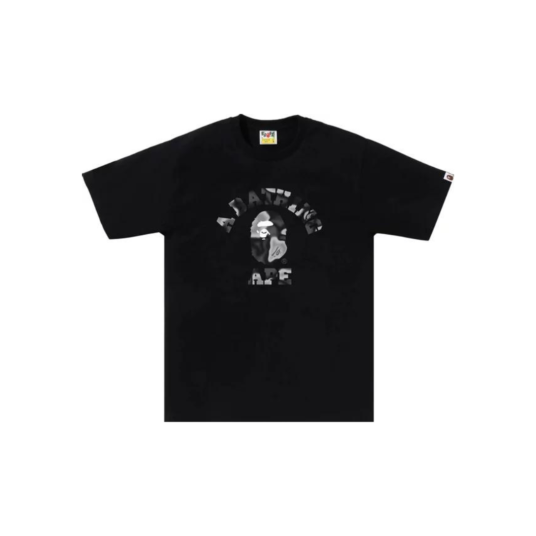 BAPE Liquid Camo College Tee Black 2024 - Streetwear Fashion T-Shirt for Men | Casual Wear, Hip Hop Style & Urban Outfits