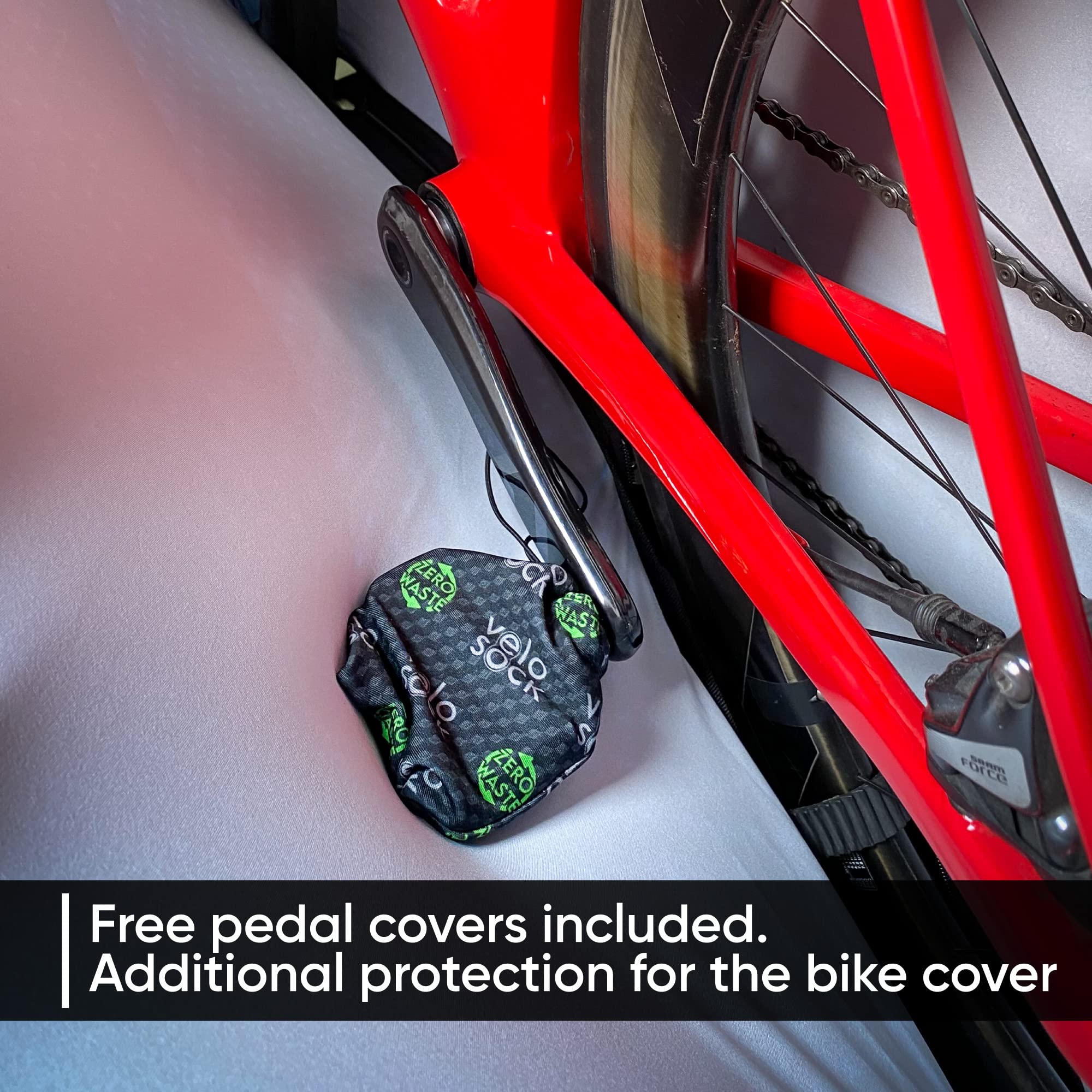 Velo Sock Full Bike Cover for Indoor Storage & Transport - Dirt Proof Stretchable Zippered Bicycle Protection Cover (Mystic Forest, Road Bike Size) | Perfect for Home, Garage & Travel Use