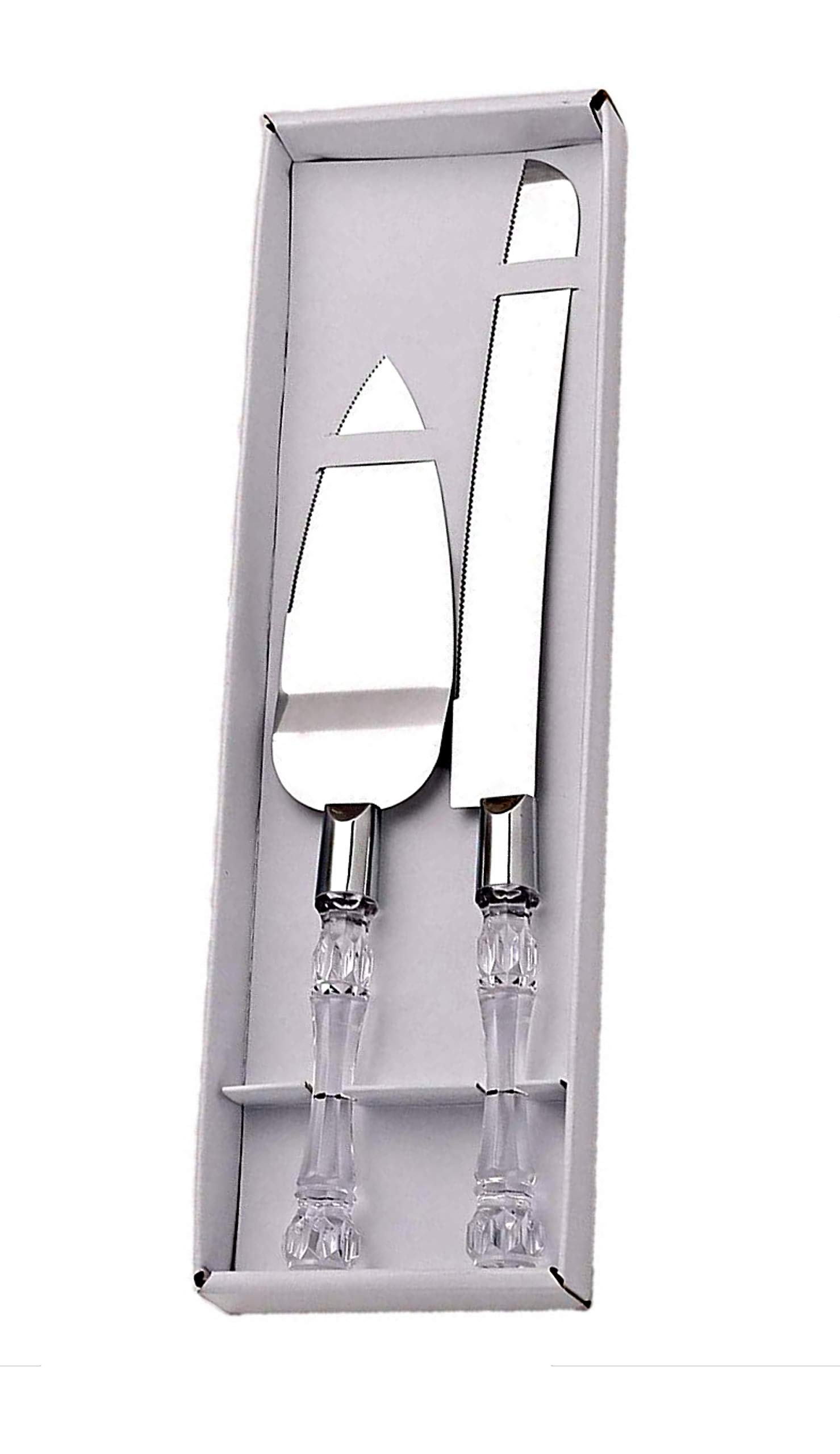 Elegant Wedding Cake Knife and Server Set - Stainless Steel Cake Cutting Set for Bridal Showers, Weddings, and Anniversary Celebrations