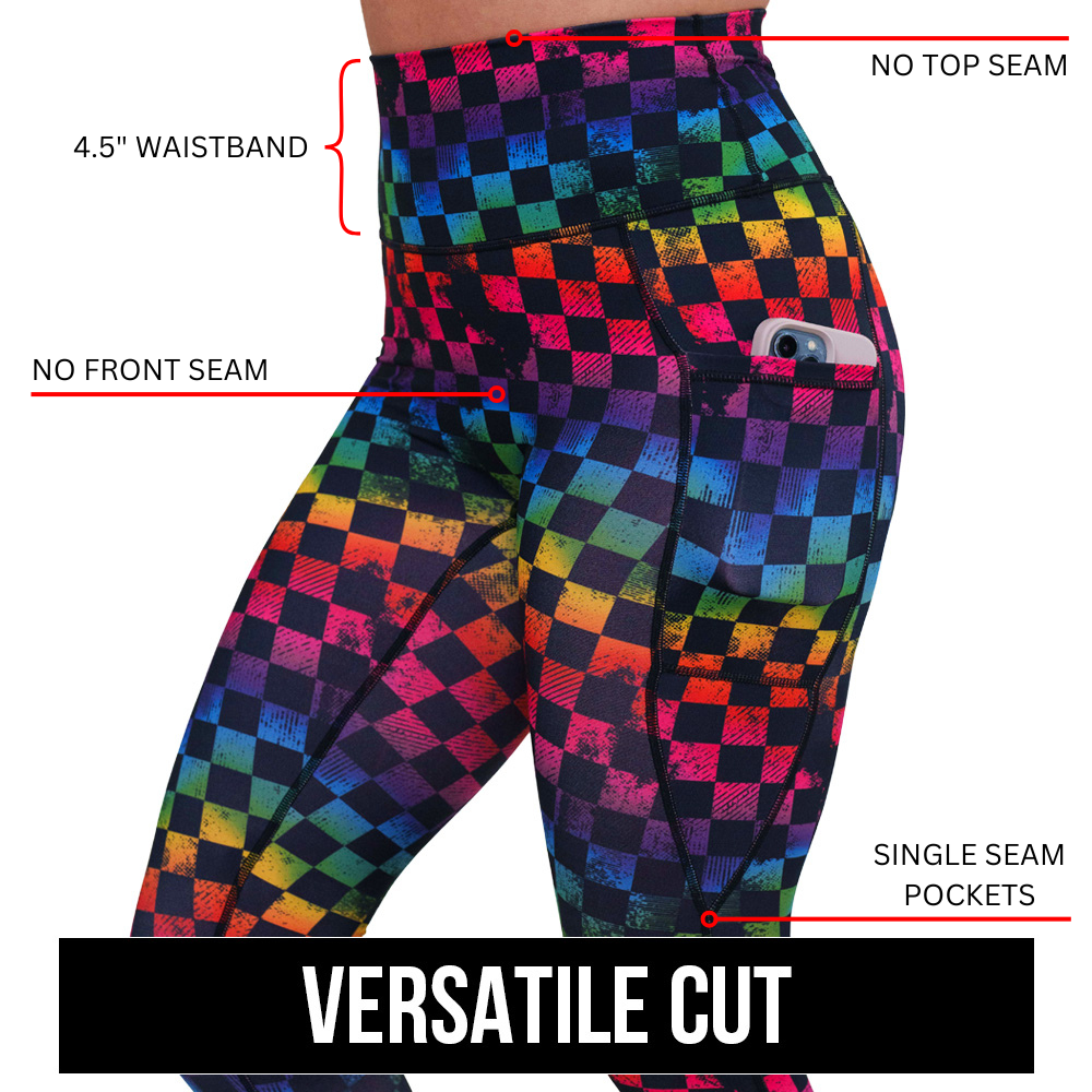 Prismatic Leggings for Women - High Waisted Yoga Pants with Colorful Geometric Patterns | Perfect for Yoga, Gym, Running & Everyday Wear
