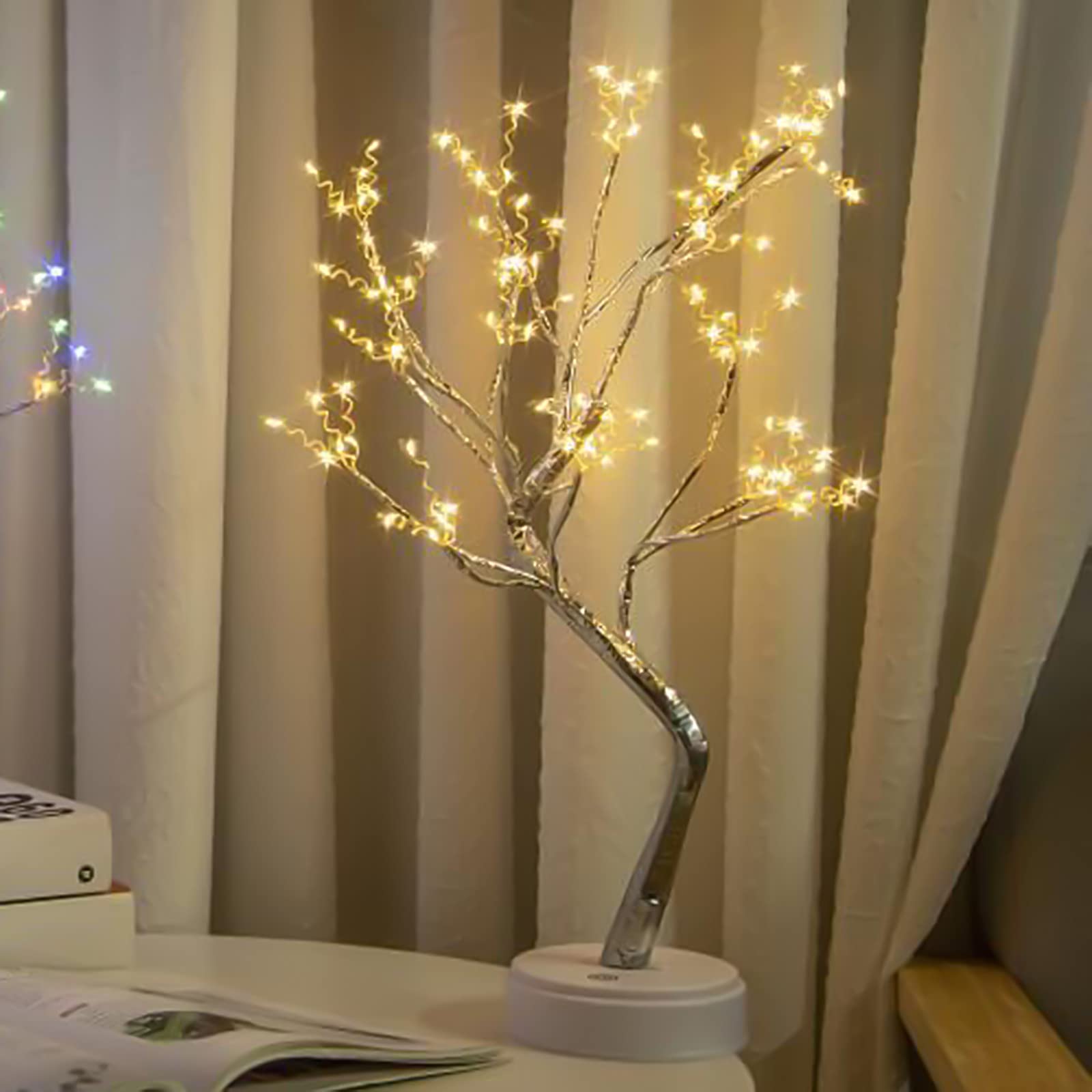 Pimelu Solar Powered LED Tree Lights - Outdoor Garden Patio Decorative Lighting for Yard, Table & Night Use - Perfect for Backyard, Pathway & Landscape Decor