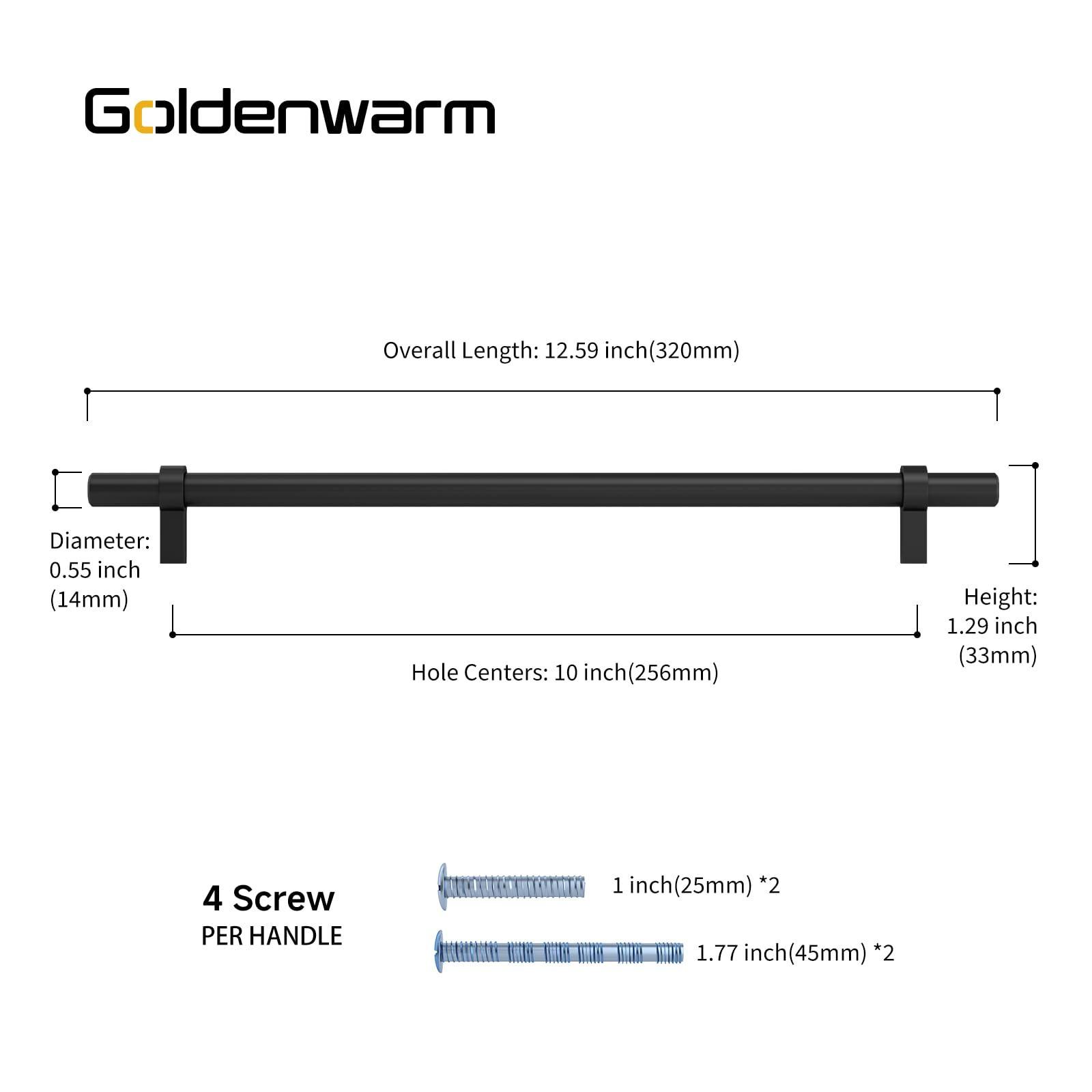 10 Inch Black Matte Cabinet Pulls - Zinc Alloy Kitchen Drawer Handles & Dresser Hardware (1 Pack) - Perfect for Modern Cabinets, Kitchen Renovation & Furniture Upgrades