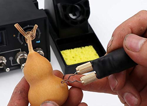 Premium 60W Wood Burning Kit with Digital Temperature Control - 110V Pyrography Pen for Wood, Leather & Gourd - Includes 20 Tips & Pointer Display - Perfect for DIY Crafts, Woodworking & Leather Art Projects