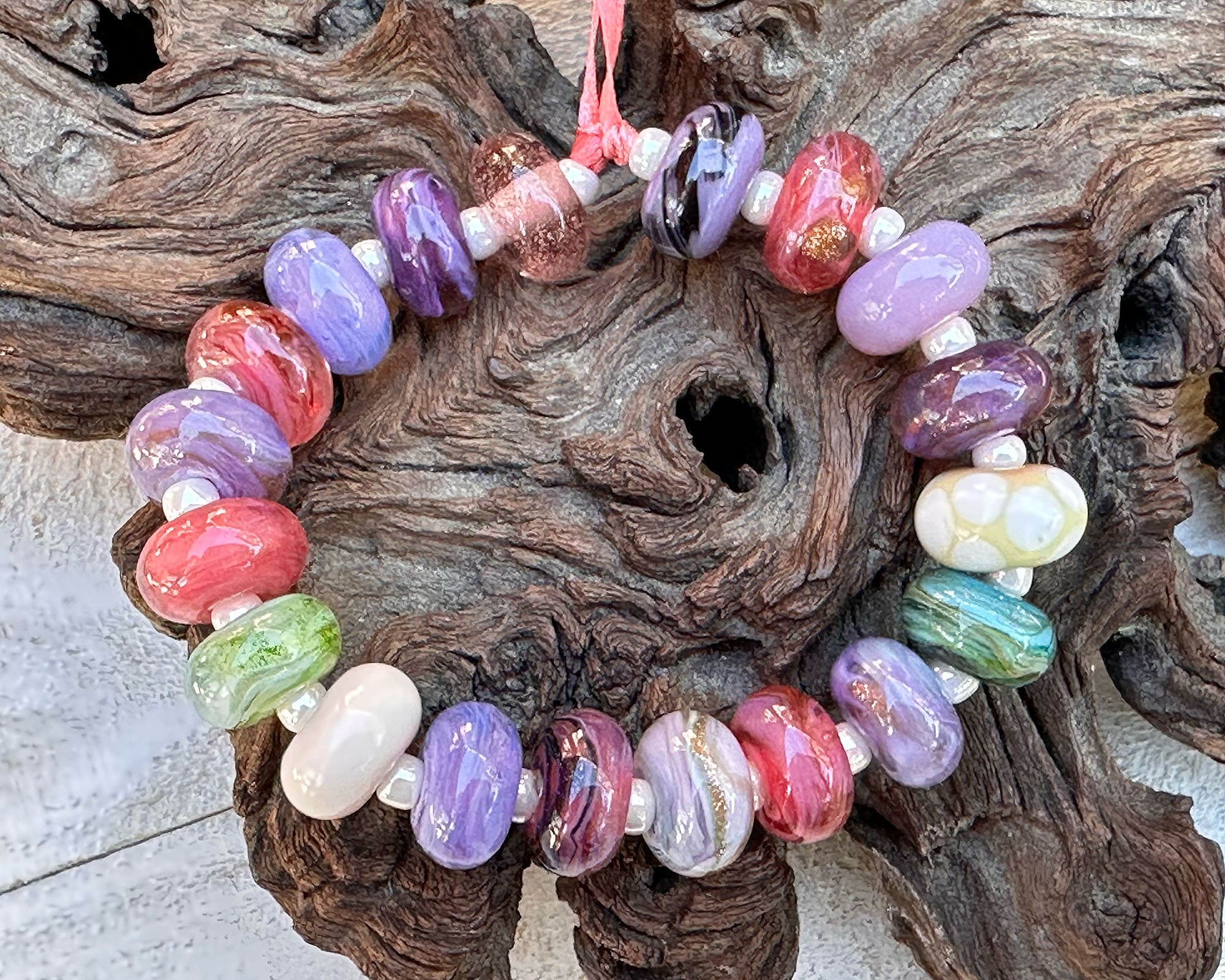 19 Pastel Pink Orphan Lampwork Beads SRA - Handmade Glass Beads for Jewelry Making, DIY Crafts, and Scrapbooking | Perfect for Necklaces, Bracelets, and Earrings