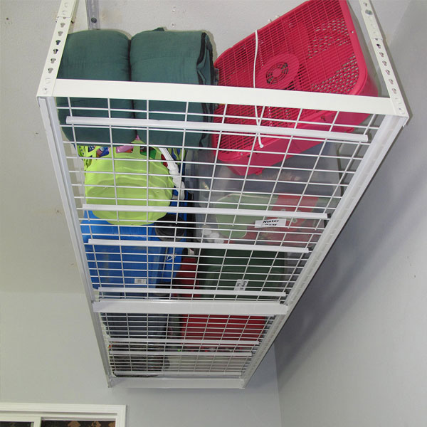 3' x 8' Overhead Garage Storage Rack - Heavy Duty Steel Shelving for Home Organization - Perfect for Storing Seasonal Items, Tools & Sports Equipment in Garage, Basement or Attic