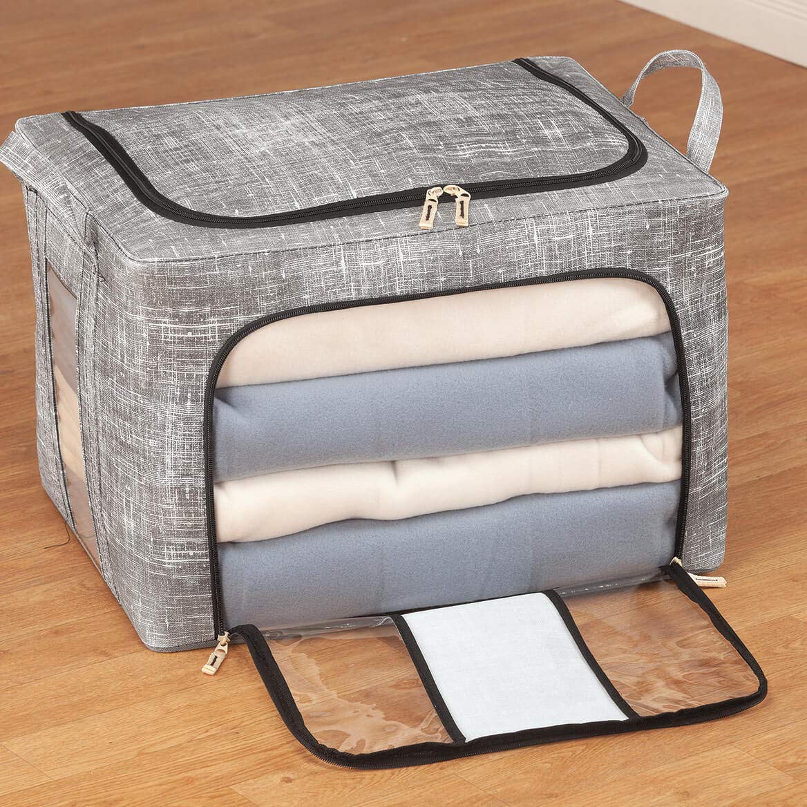 Foldable Storage Bin with Lid - Collapsible Organizer for Home, Office, Closet & Travel - Space Saving Storage Solution for Toys, Clothes, Books & More