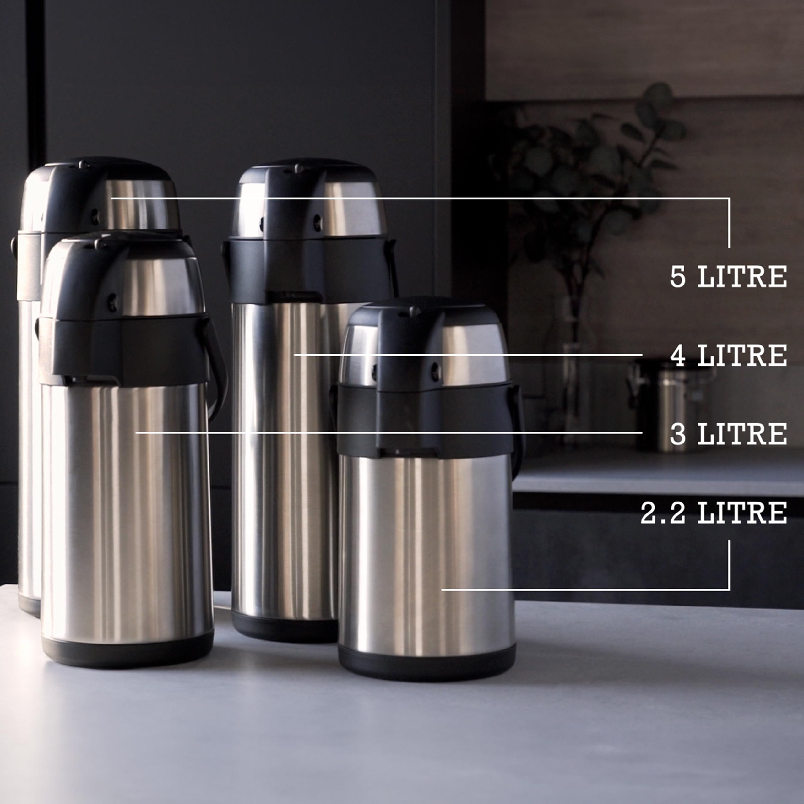 Premium Stainless Steel Airpot - 3L Hot & Cold Water Dispenser for Tea, Coffee, Office Meetings & Events - Durable Satin Finish - Ideal for Catering, Conferences & Home Use