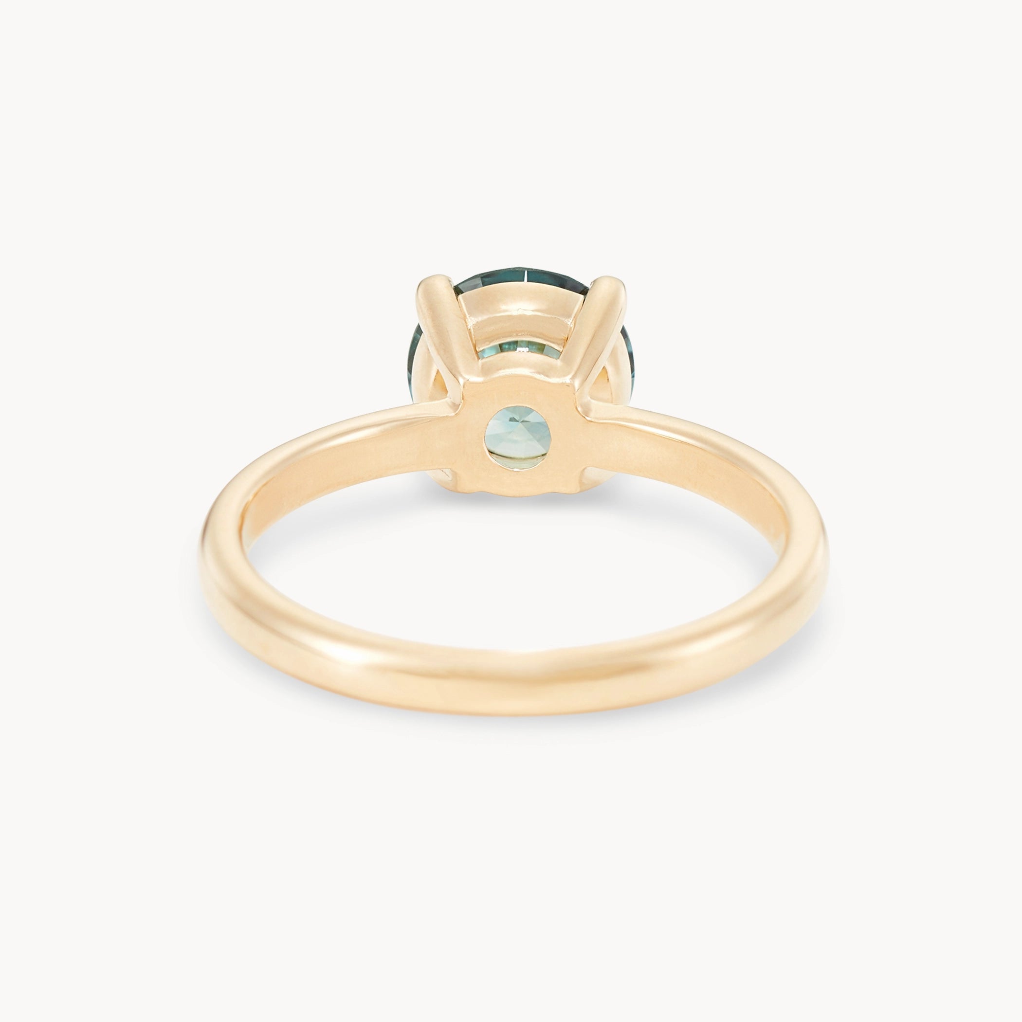 Woodland Grace Unique 14K Yellow Gold Round Sapphire Ring – Perfect for Weddings, Anniversaries & Special Occasions