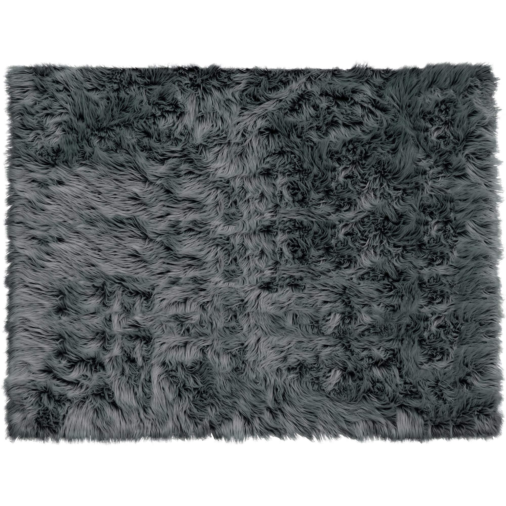 Premium PG Synthetic Fur Area Rug - Non-Slip Suede Backing, Ultra Soft & Fluffy Plush Carpet (4' x 5'3