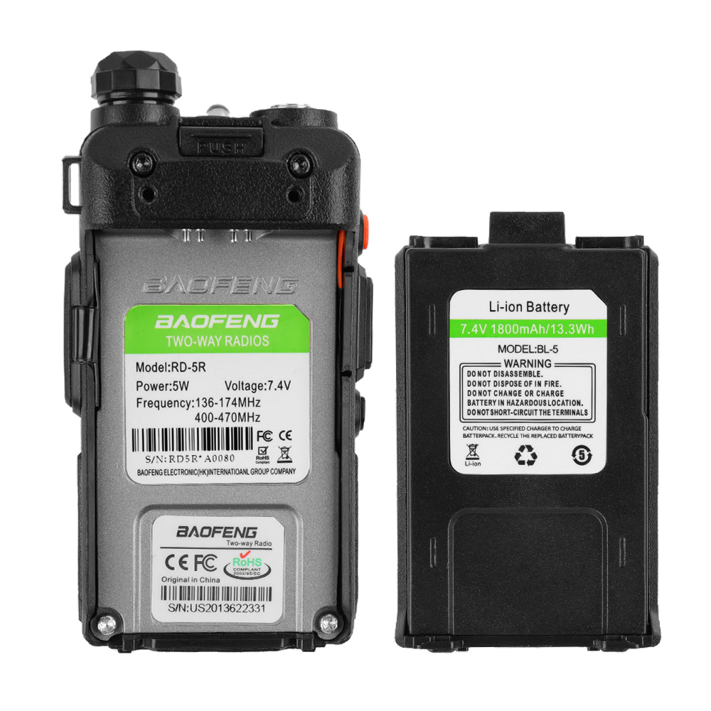 Radioddity x Baofeng RD 5R Dual Band DMR Two-Way Radio with Dual Time Slot & Digital Monitor - Ideal for Ham Radio, Emergency Communication & Outdoor Adventures