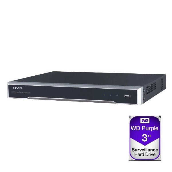 Hikvision DS-7616NI-M2/16P 16 Channel M Series NVR with 4TB HDD - 4K Security Surveillance System for Home & Business CCTV Monitoring